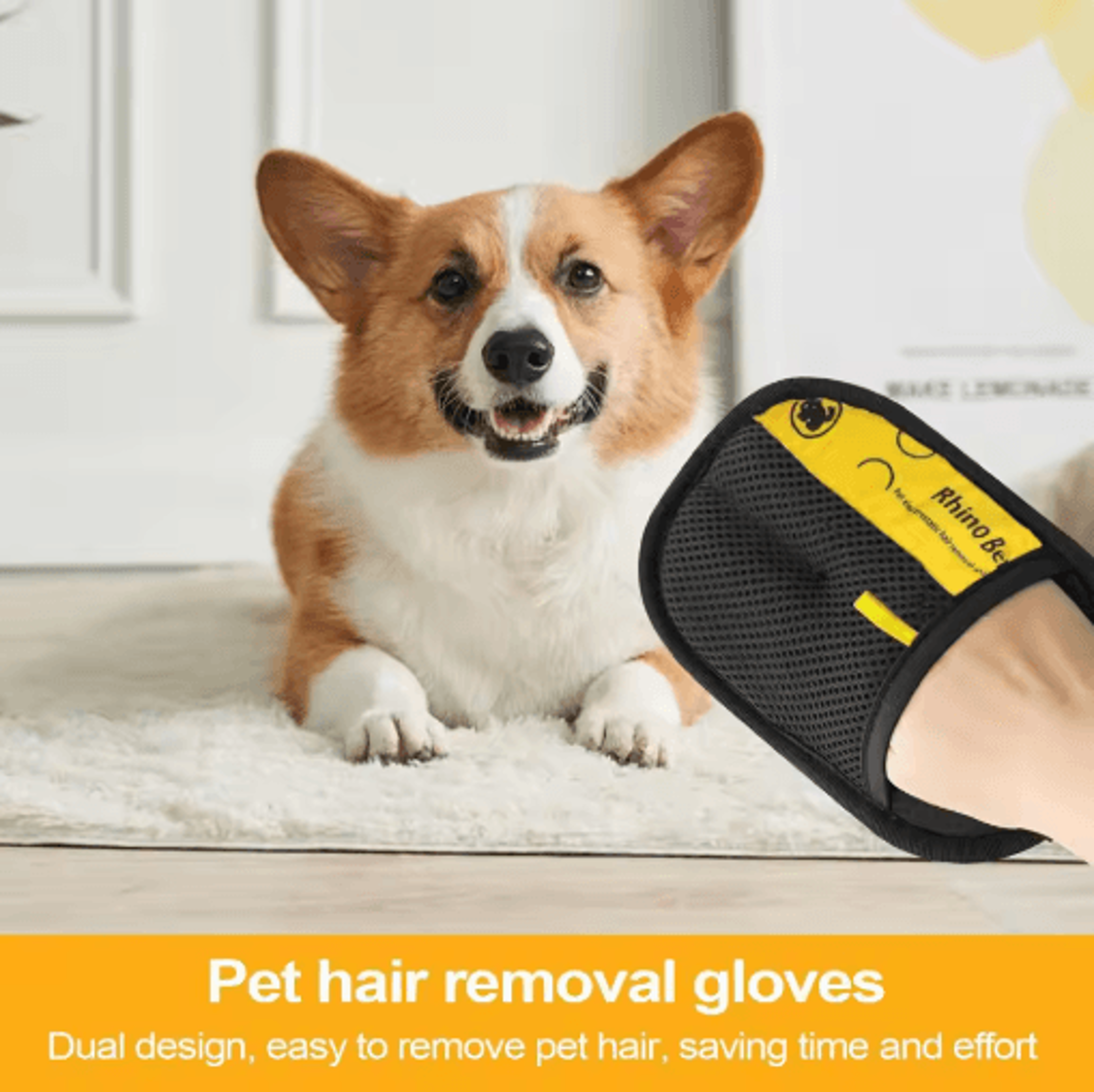2Piece DoubleSided Cat Grooming  Hair Removal Gloves 4