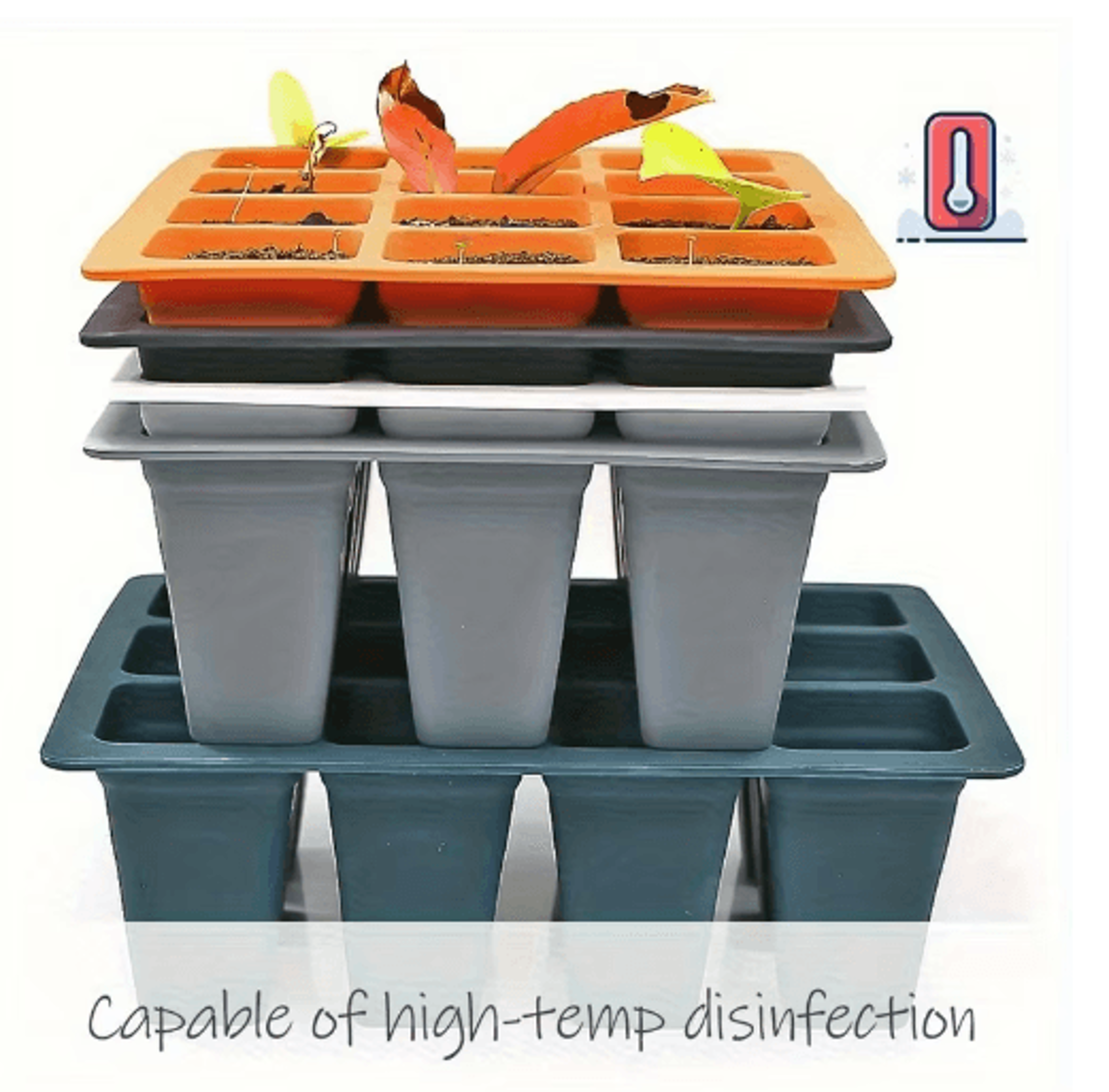 9Cell Silicone Seed Germination  Seedling Tray 9