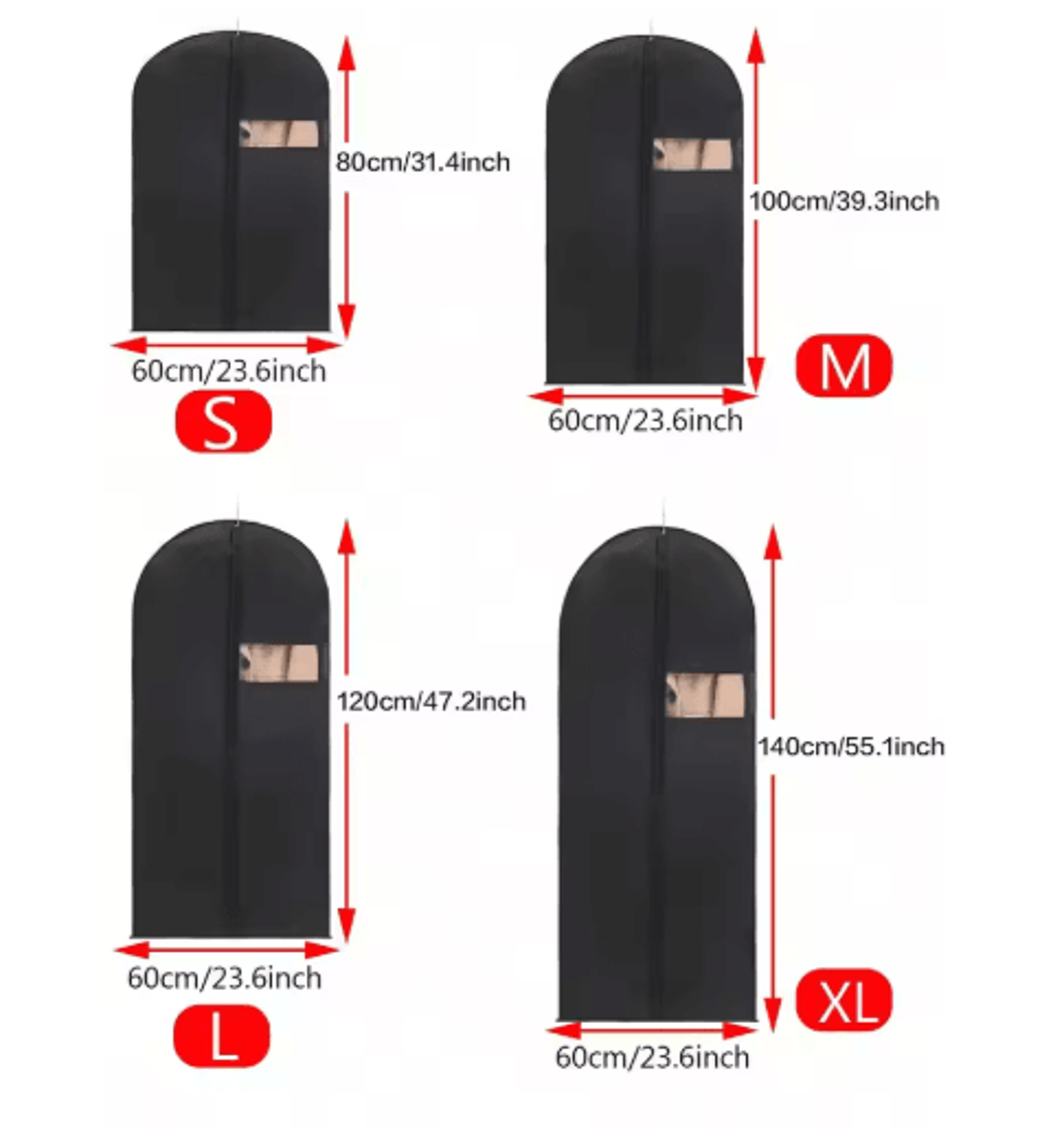 5Pack Hanging Clothes Dust Covers For Coats  Jackets 6