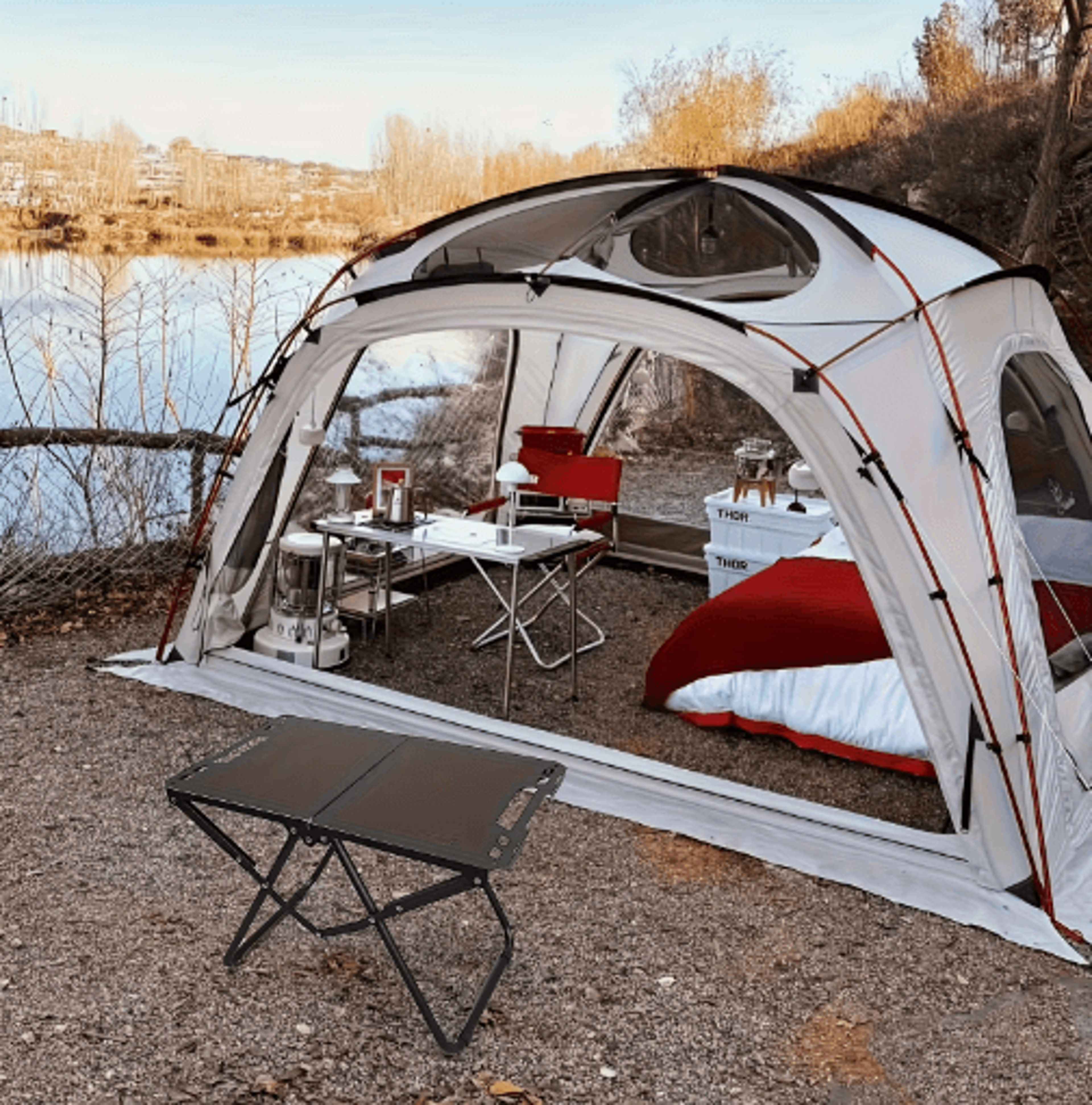 Portable Foldable Carbon Steel Camping Table 0