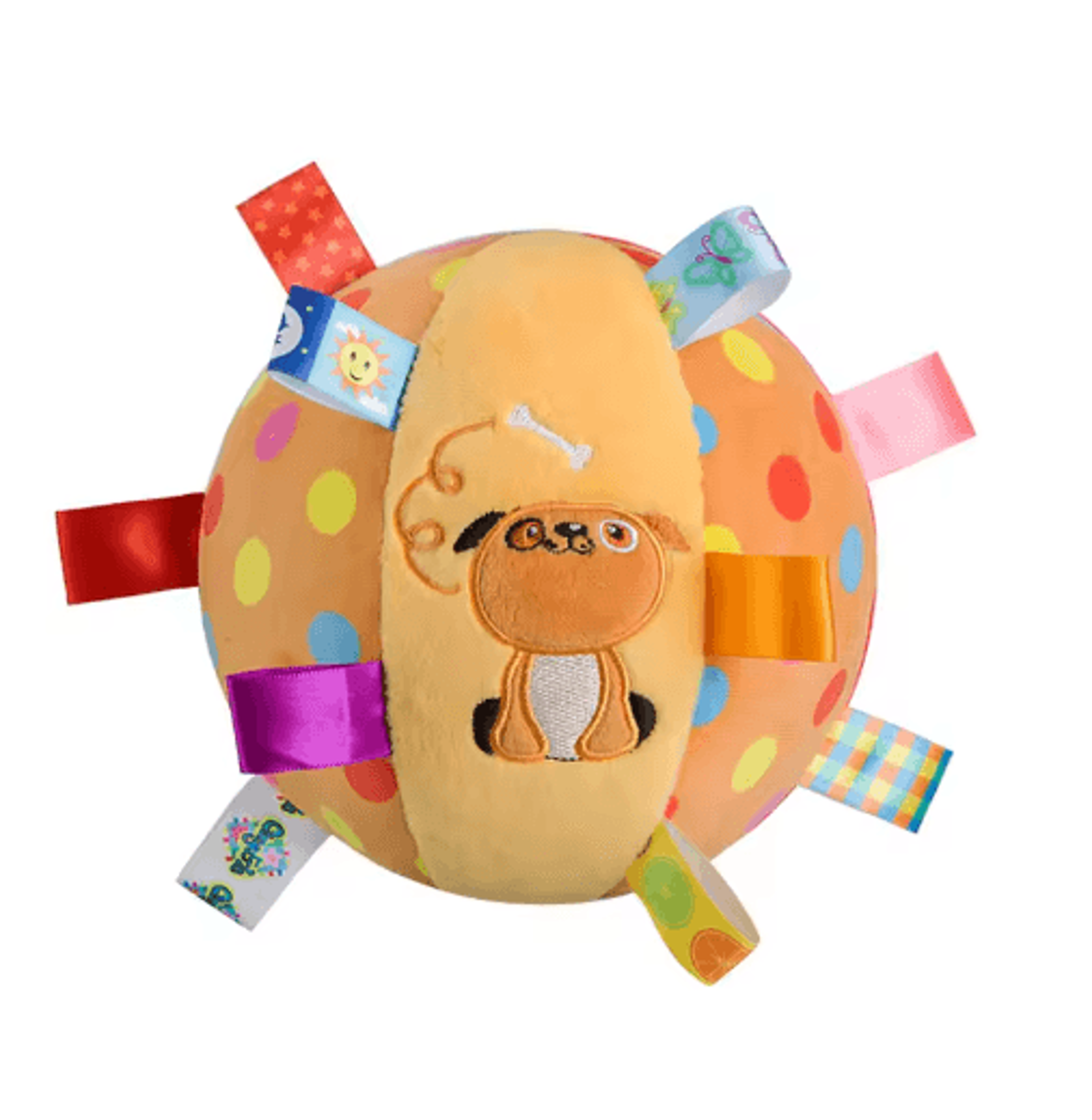 Interactive Dog Ball Toy With Plush Handle  Bell 1