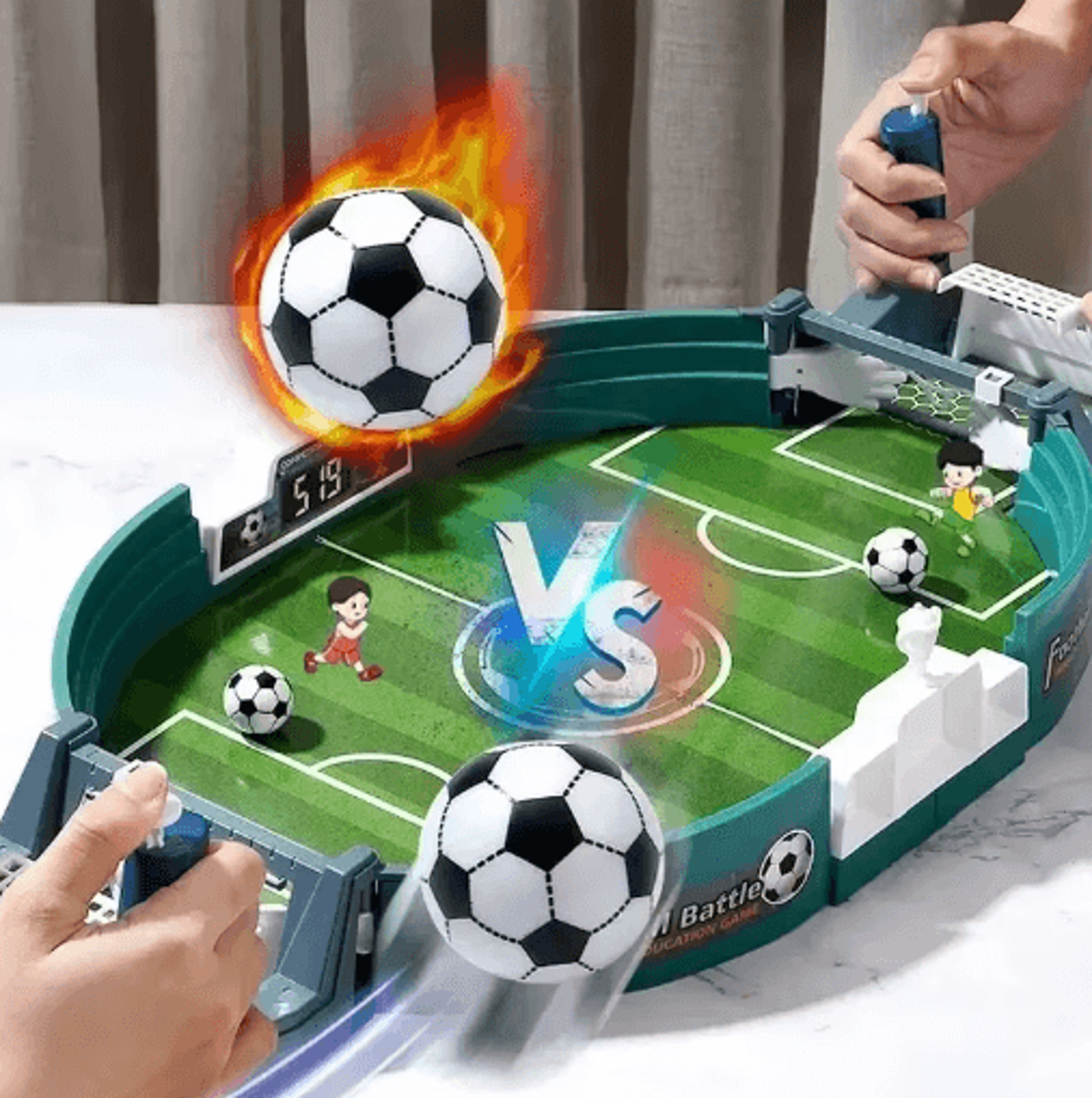TwoPlayer Tabletop Soccer Game  Mini Foosball Set For Kids Indoor Play 0