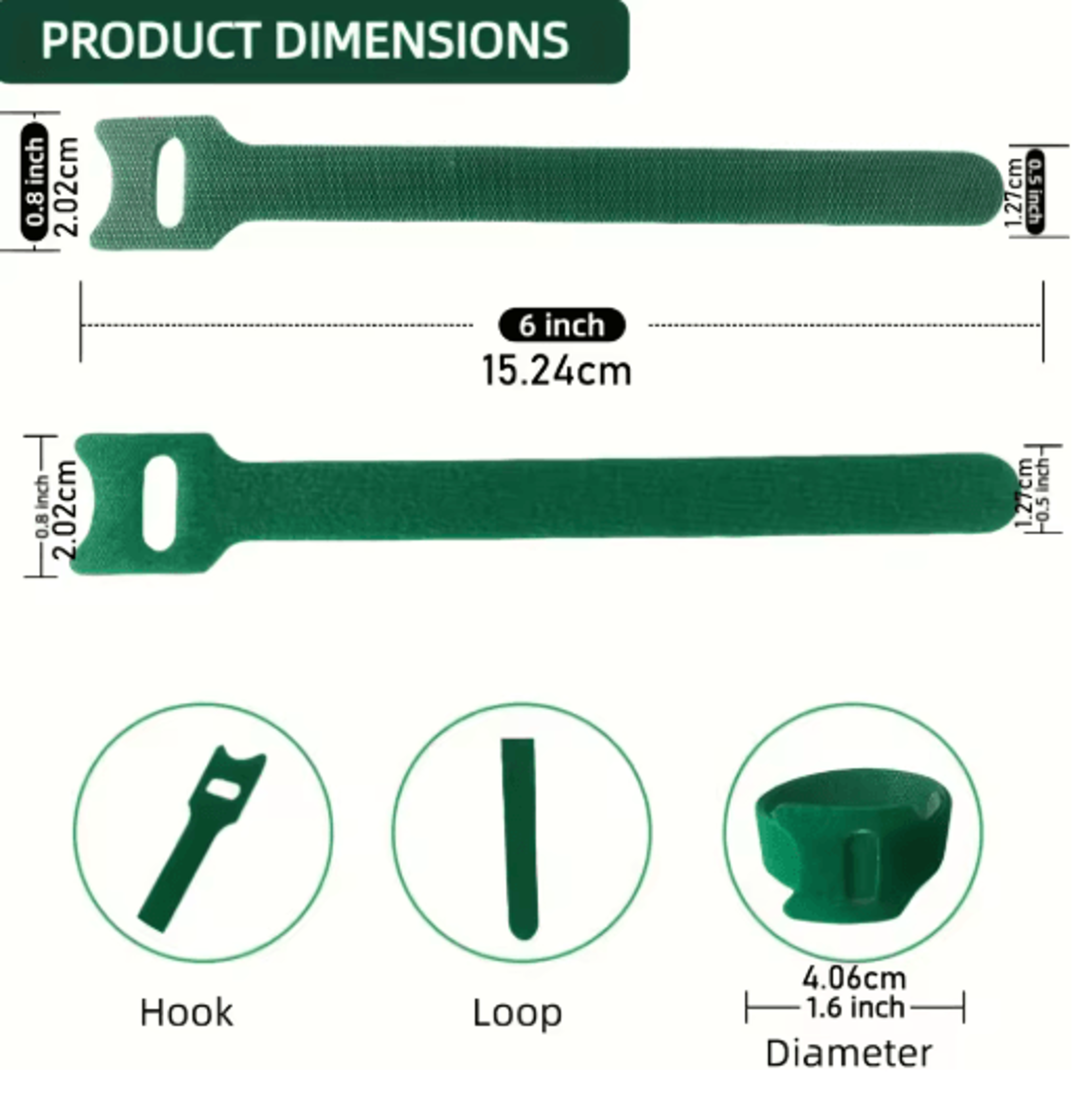 100Pcs Reusable Adjustable Plant Ties  6Inch Nylon Hook  Loop Garden Supports 5