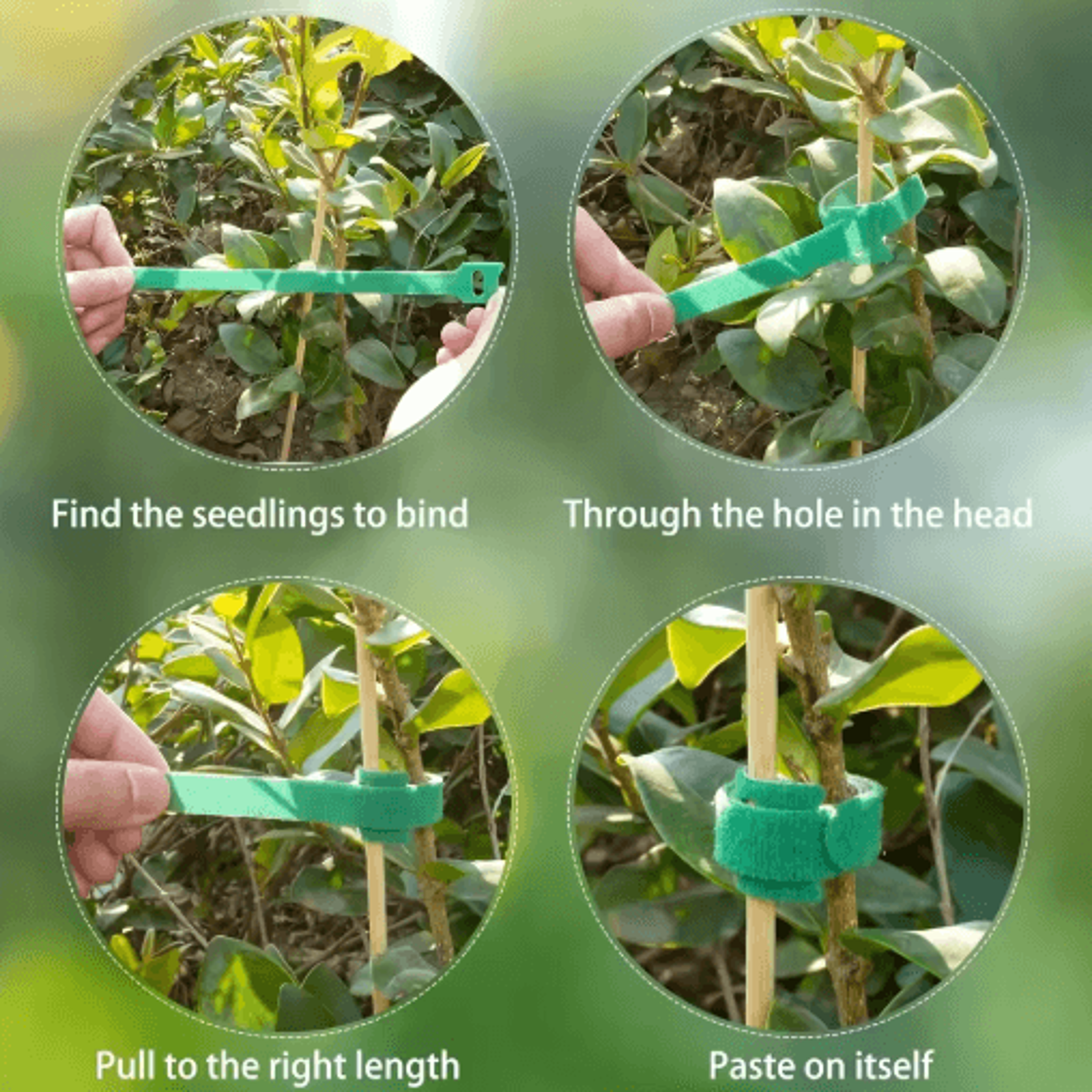 100Pcs Reusable Adjustable Plant Ties  6Inch Nylon Hook  Loop Garden Supports 6