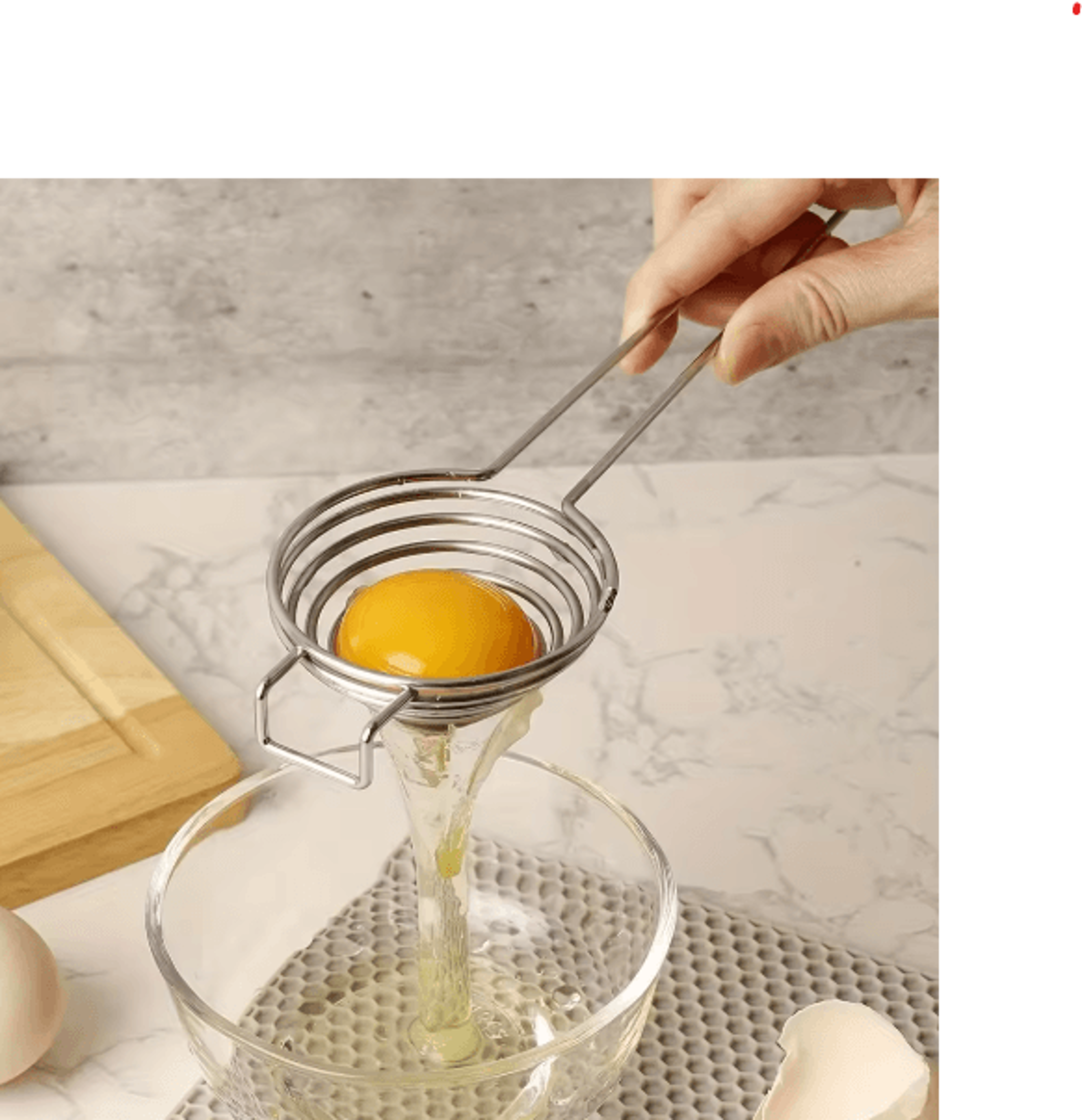 Stainless Steel Egg Yolk Separator  Easy Egg White  Yolk Divider With Filter Design 5