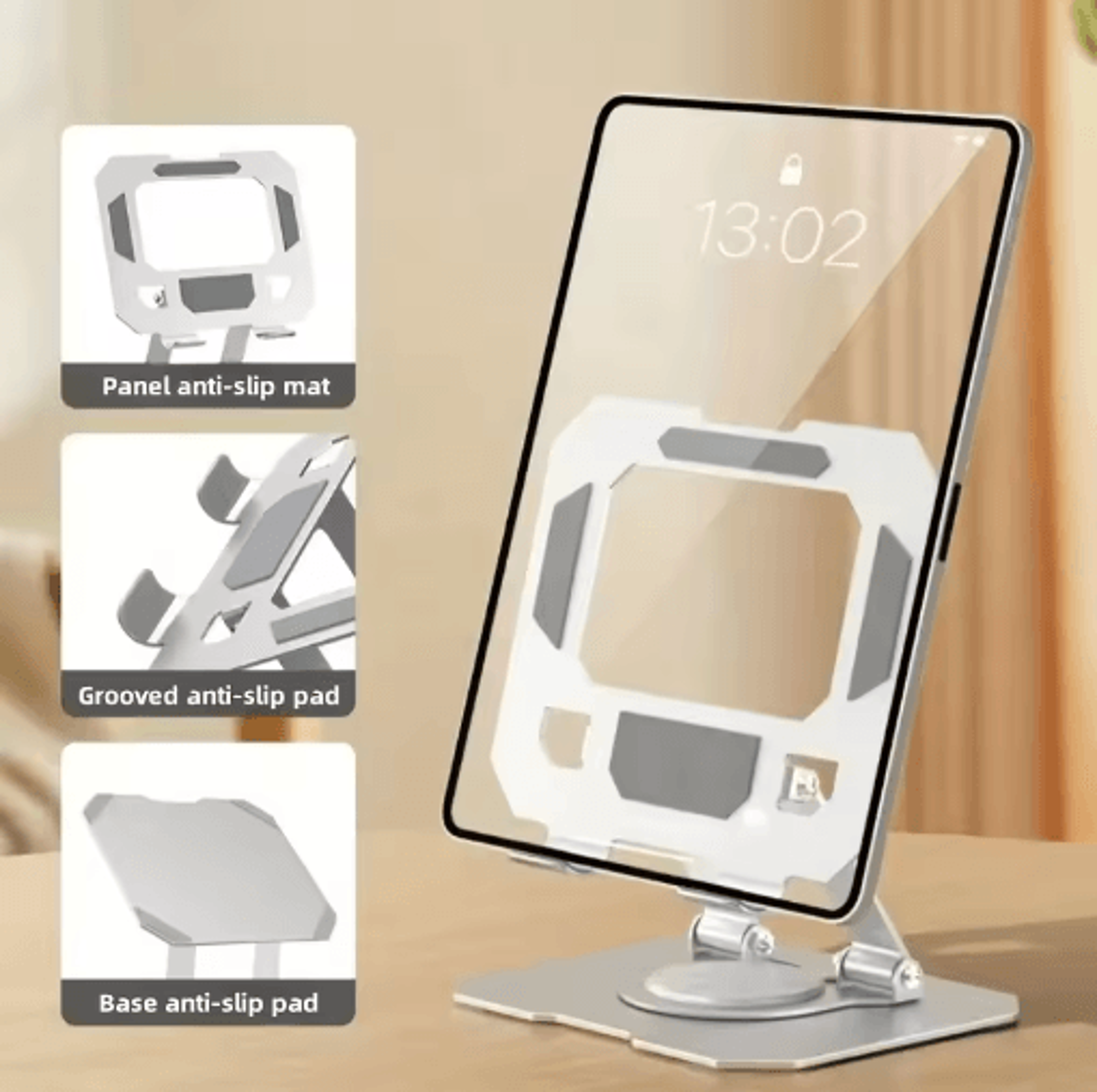 360 Rotating Tablet Stand  Adjustable Foldable Desktop Holder For Tablets  Phones 4