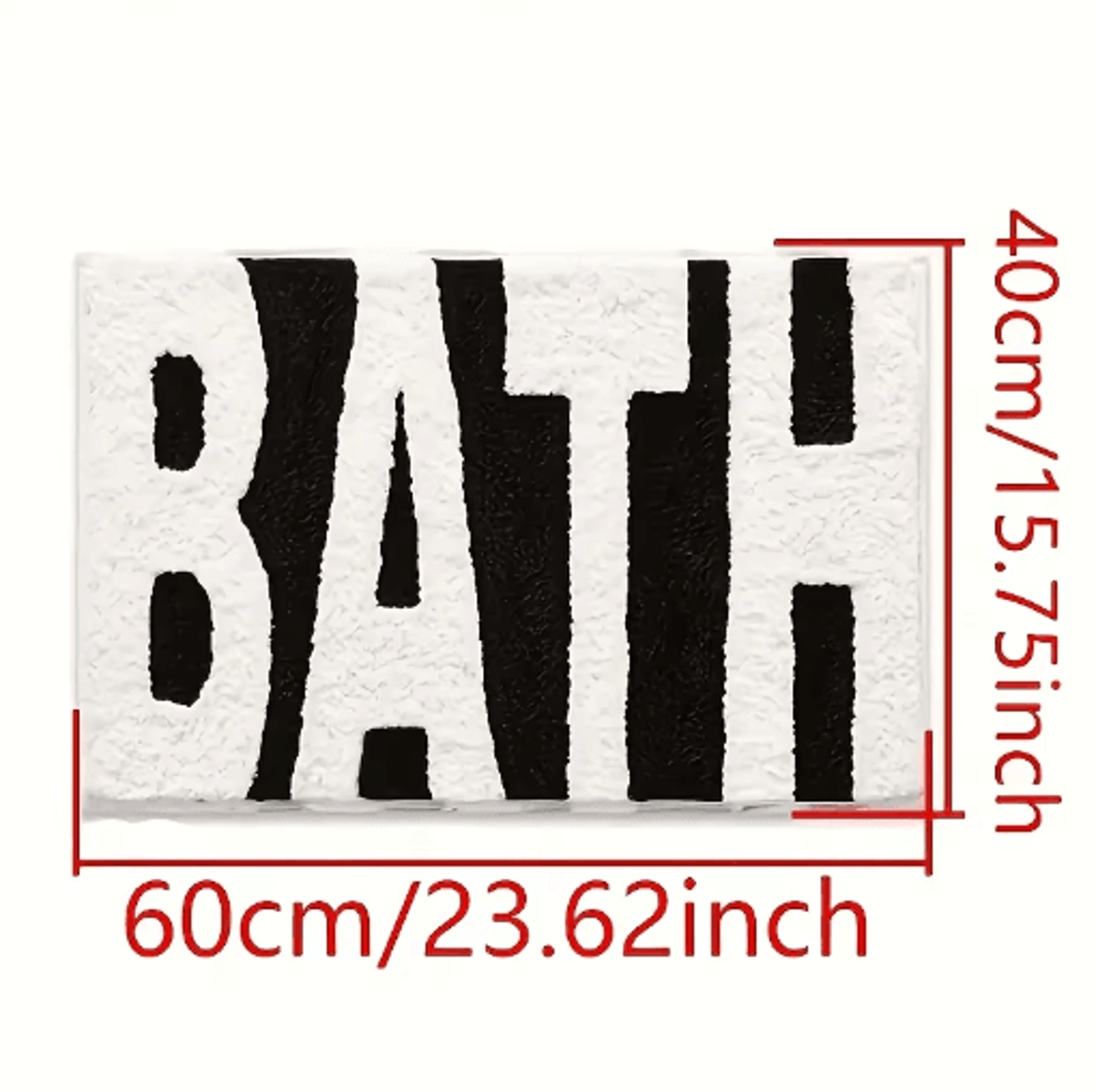 BATH Design NonSlip Bath Mat  UltraAbsorbent Black  White Bathroom Rug 4