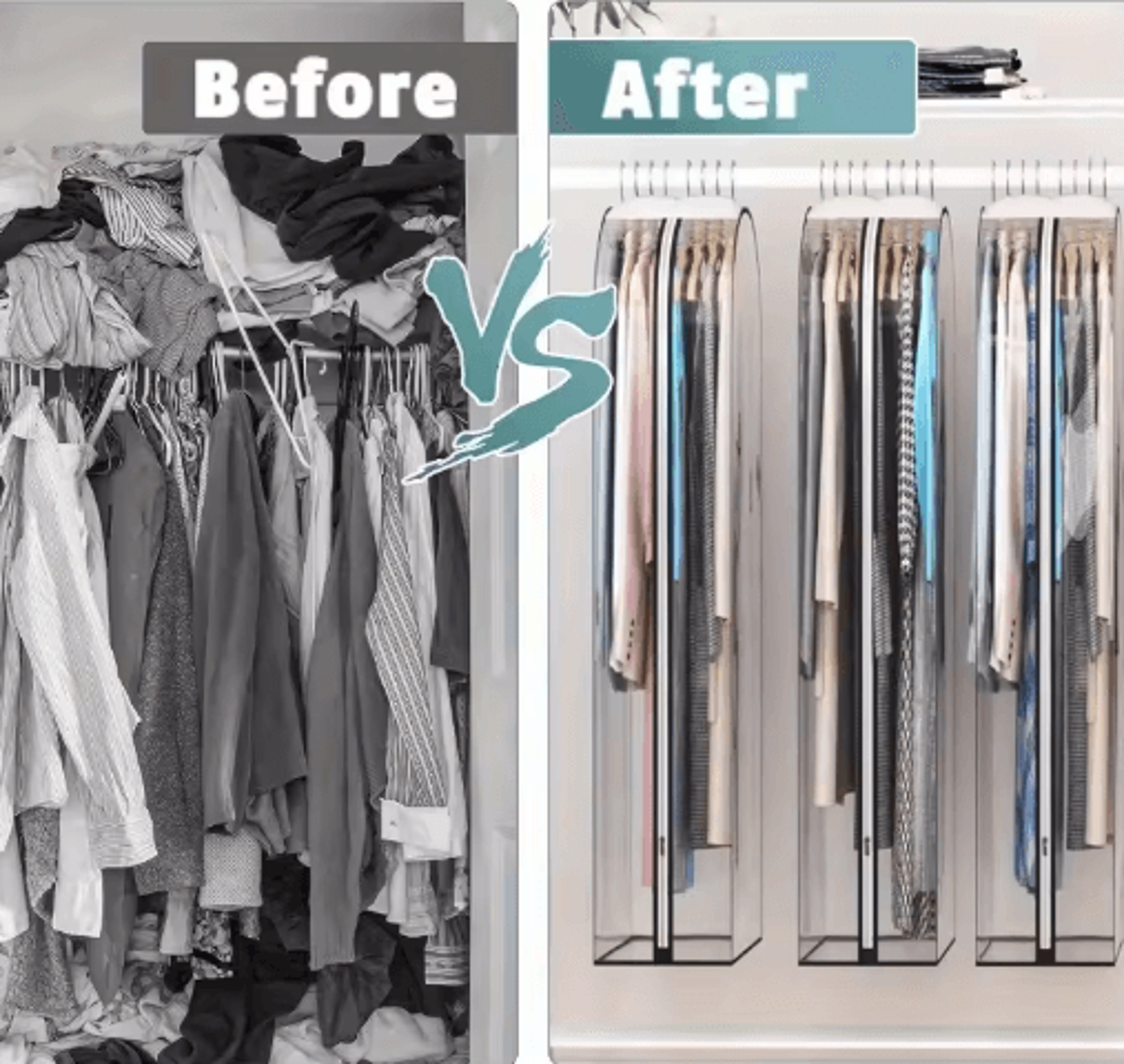 Sturdy Zippered Garment Bags  Hanging Closet Storage For Coats Jackets  Shirts 3