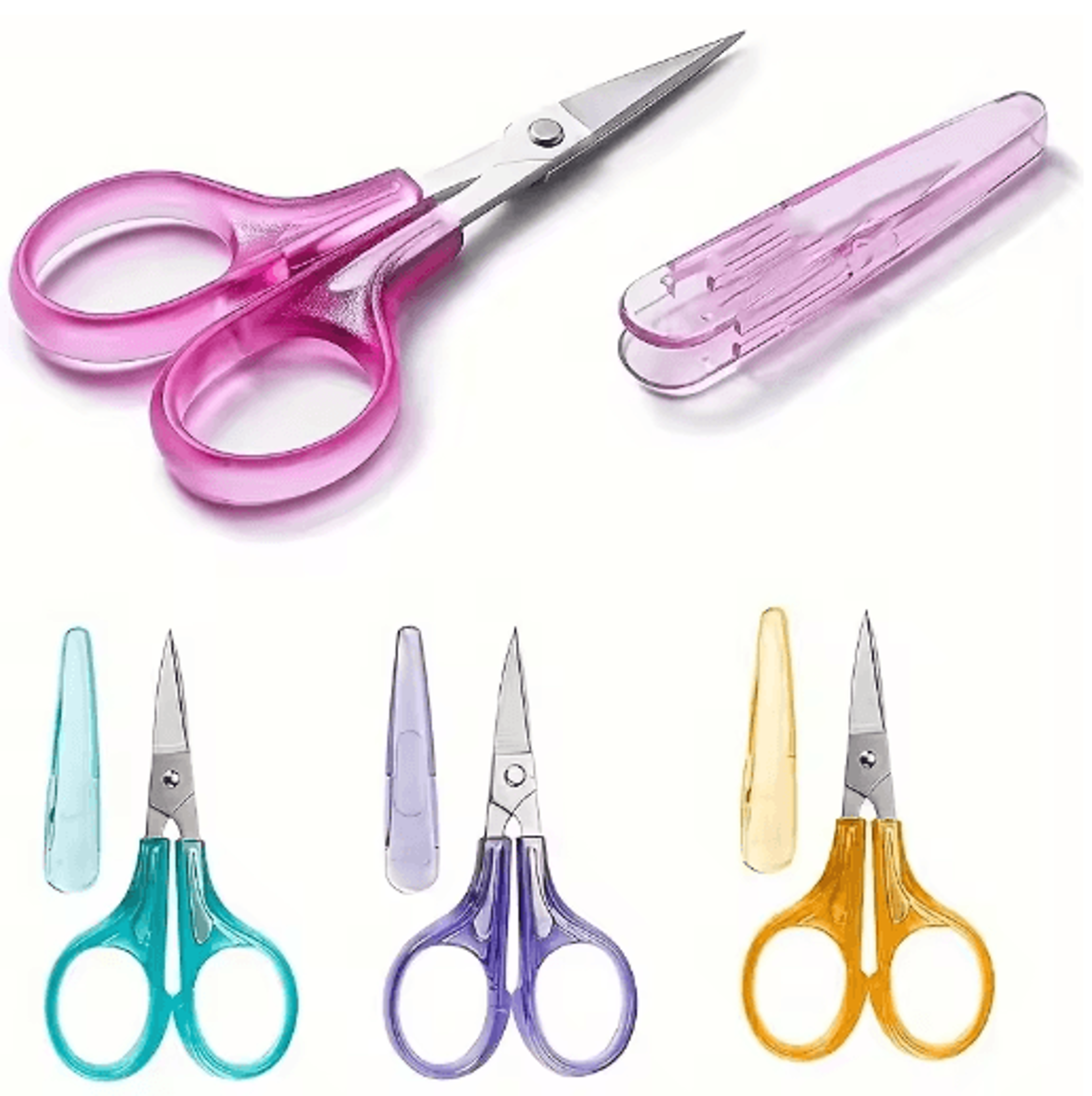 4Pcs Sharp Detail Craft Scissors Set  Stainless Steel Precision Scissors With Protective Covers 0