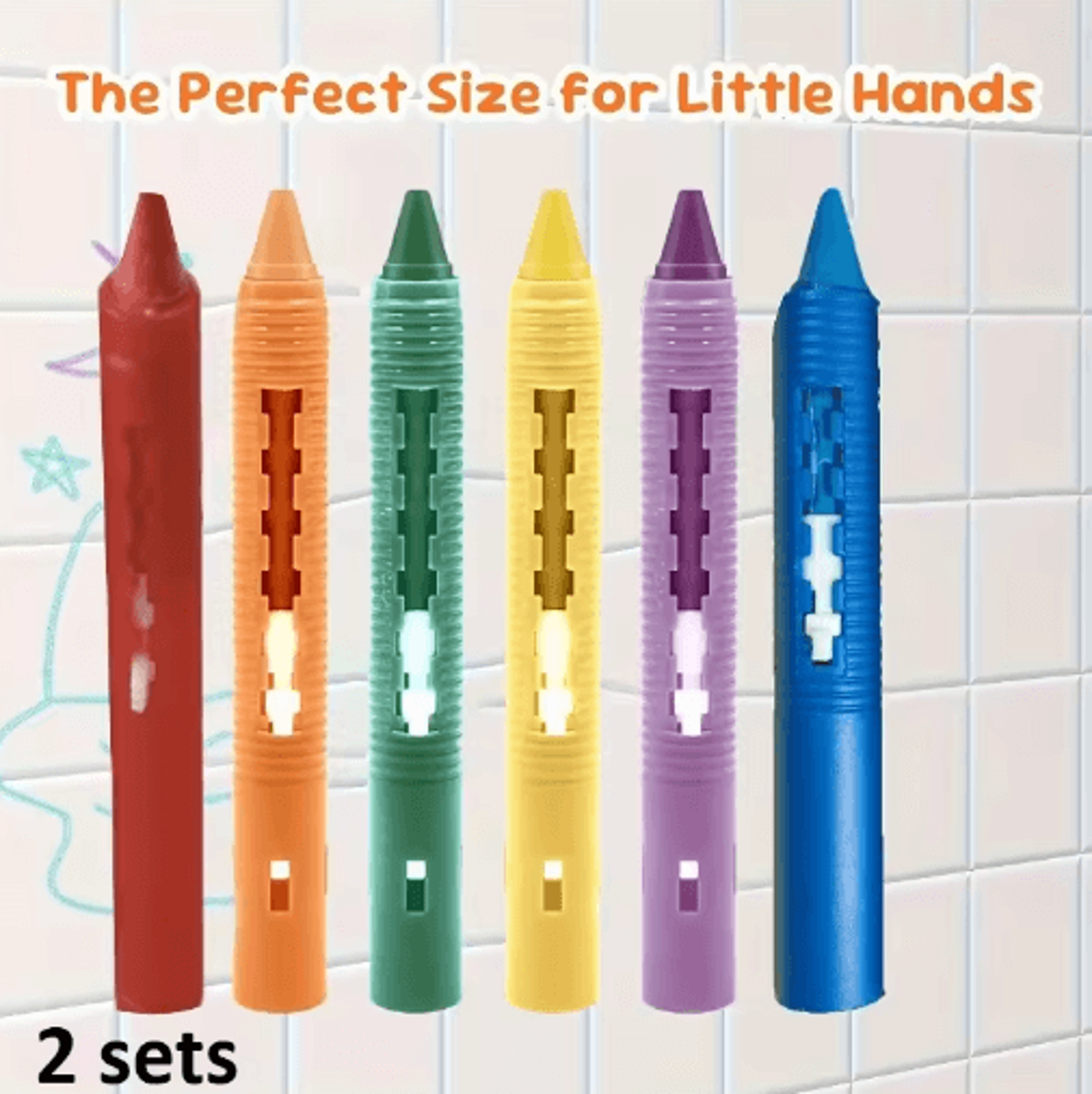 Washable Bath Crayons Set  Colorful EasyClean Bathtub Markers For Kids 1