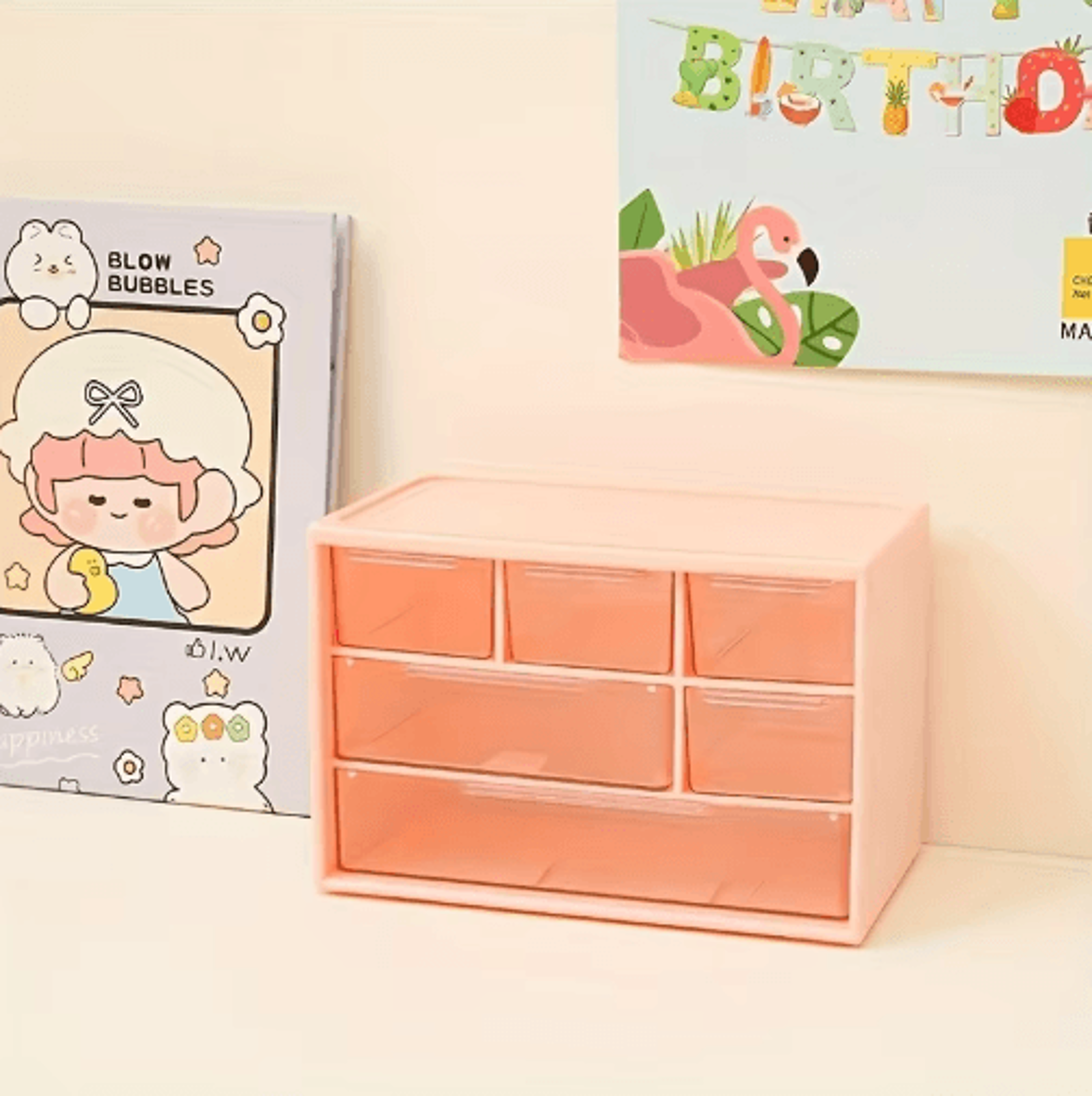 6Compartment Drawer Storage Box  Lightweight Bead  Jewelry Organizer 4