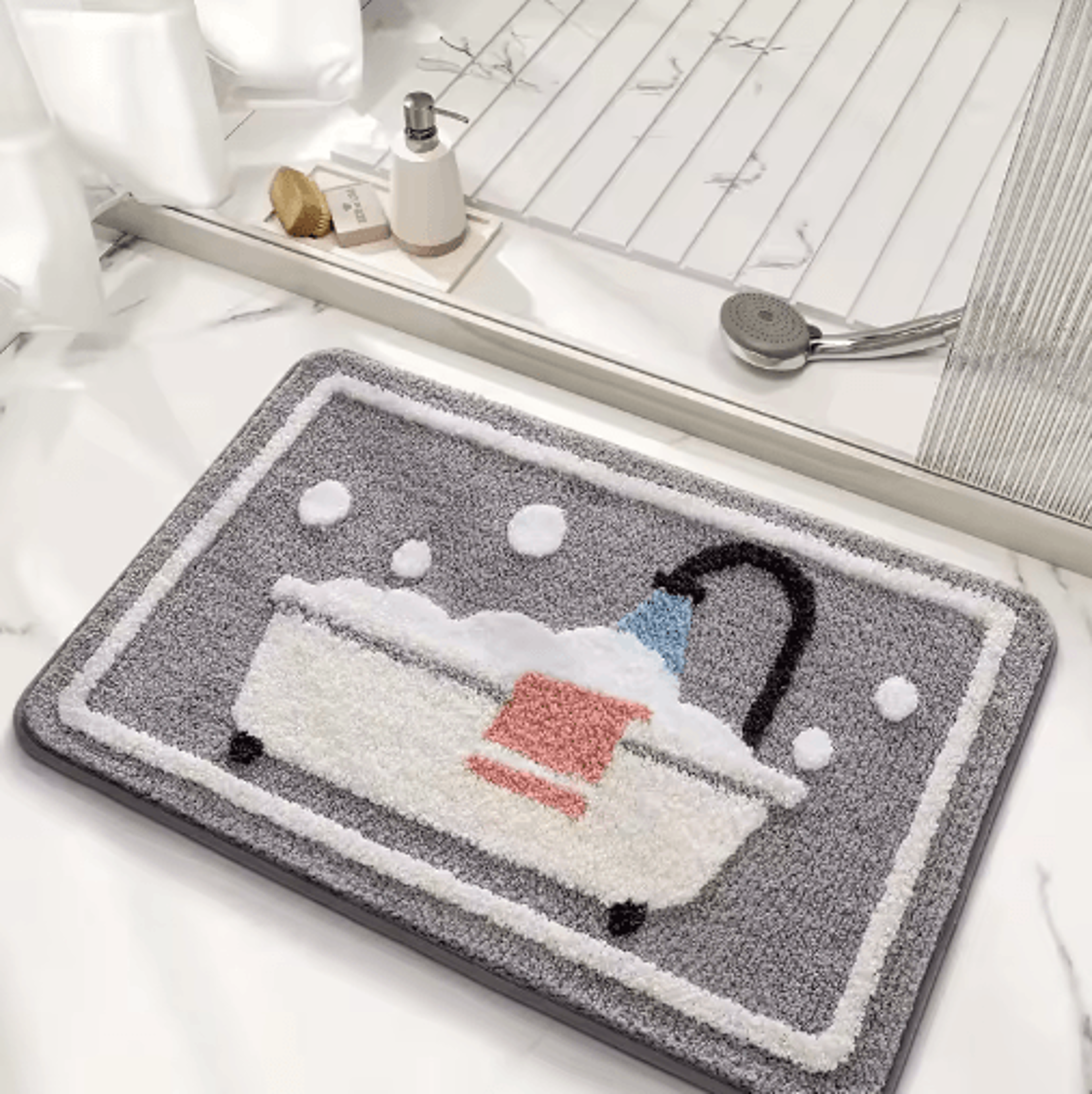 NonSlip Knit Bath Rug  Absorbent Washable Bathroom Mat With TPR Backing 2