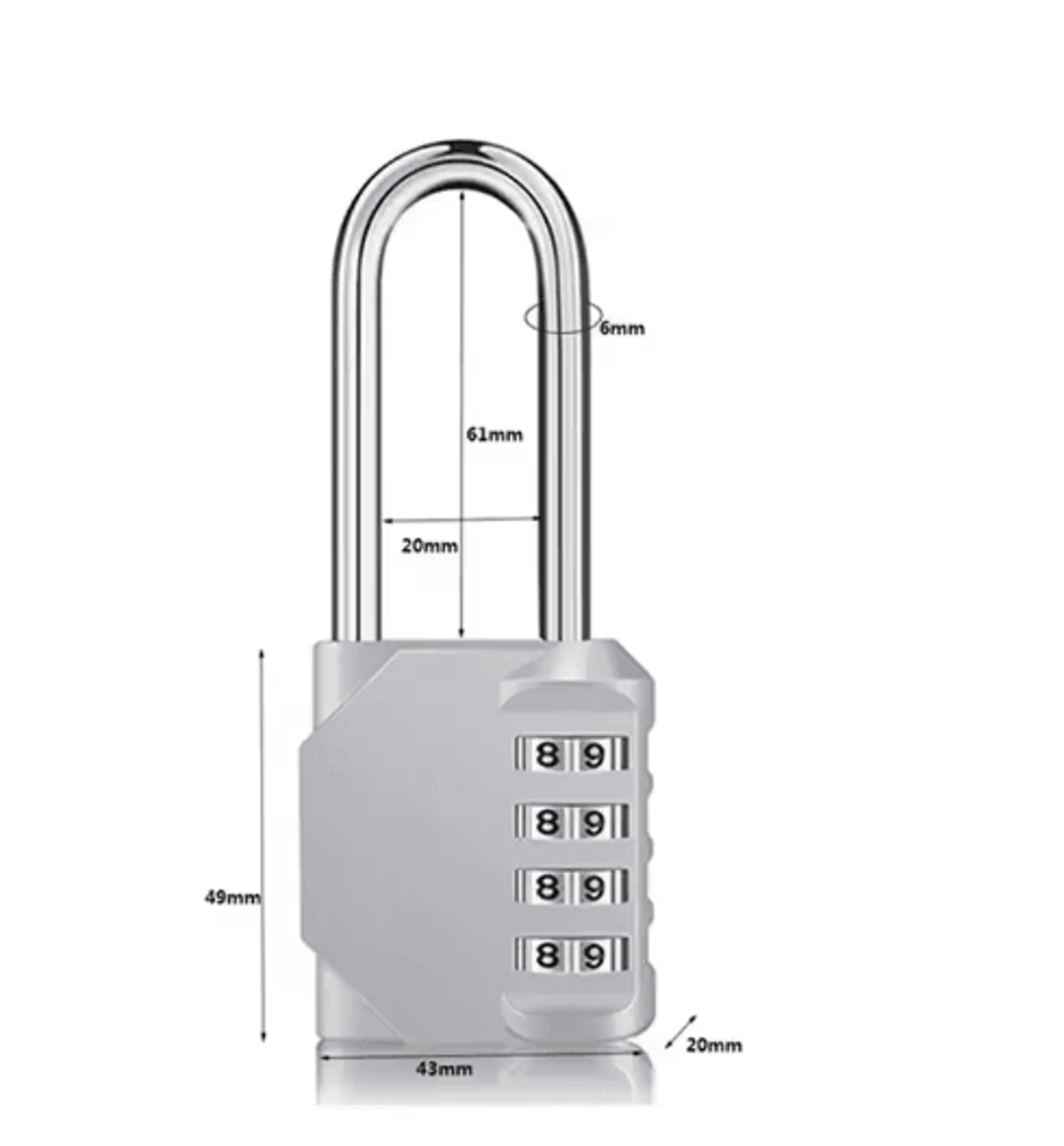 4Digit Combination Padlock  Waterproof Long Shackle Lock For Lockers Gates  Fences 2