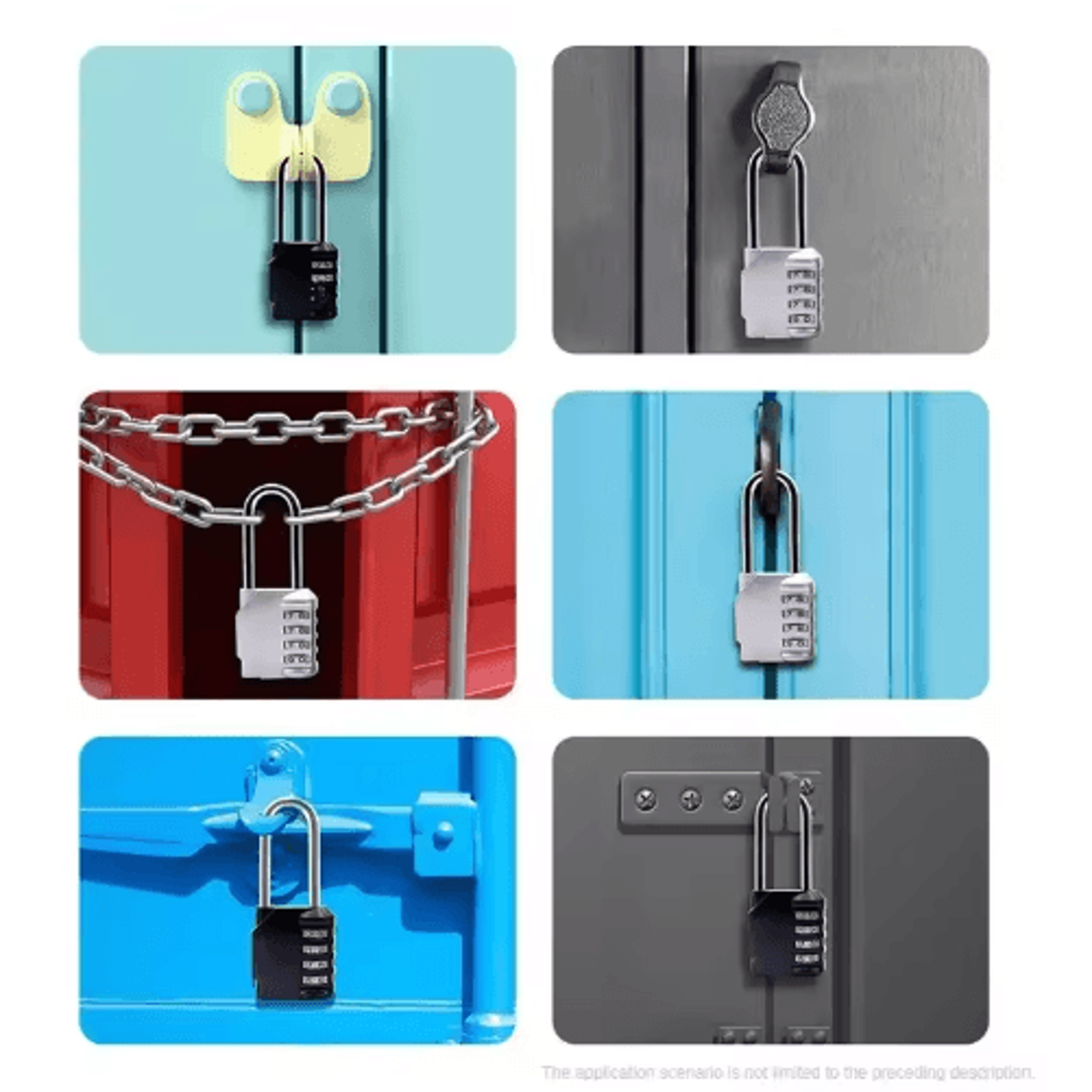 4Digit Combination Padlock  Waterproof Long Shackle Lock For Lockers Gates  Fences 3