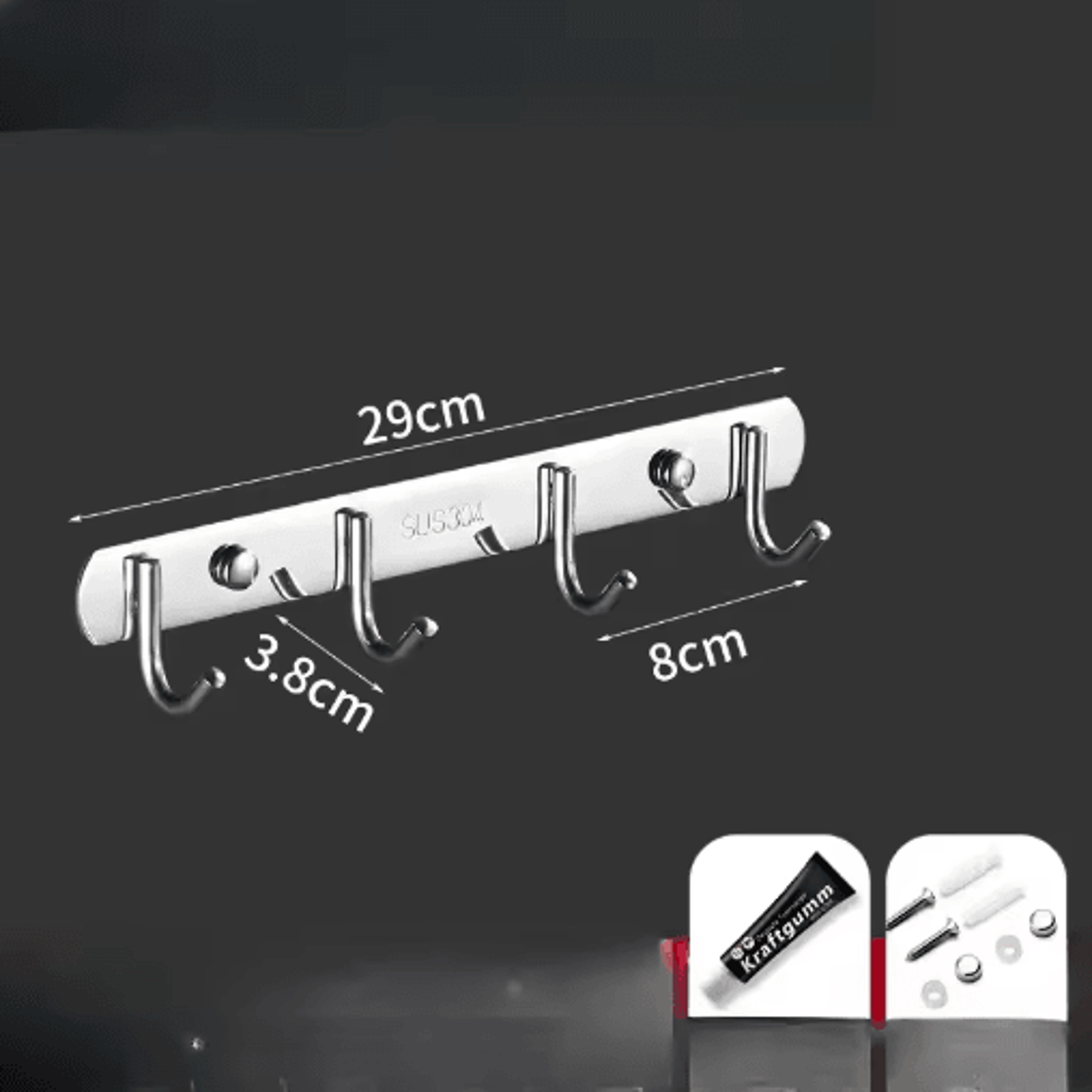 Stainless Steel PunchFree Hooks  Multipurpose Bathroom  Kitchen Hangers 6