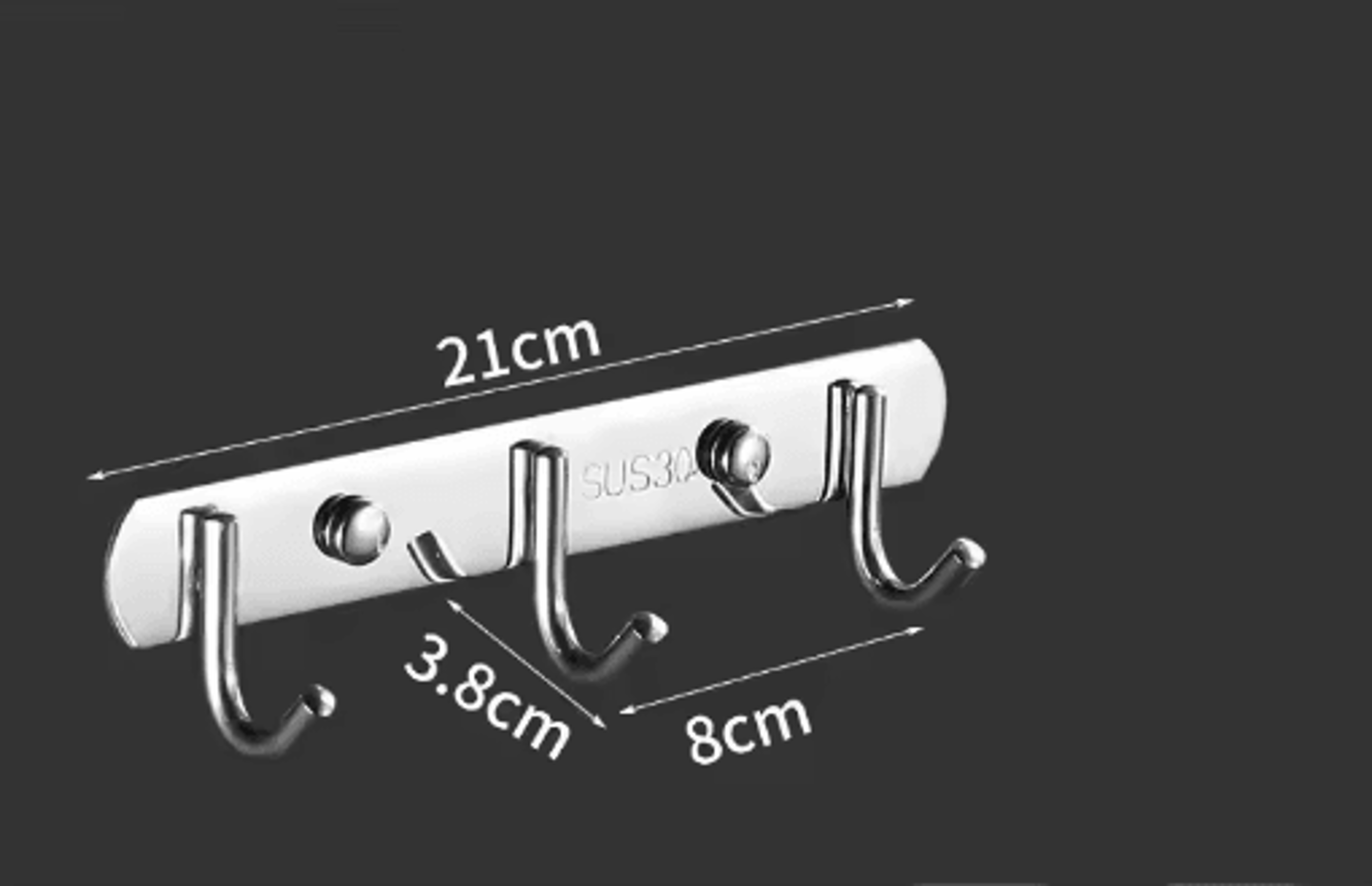 Stainless Steel PunchFree Hooks  Multipurpose Bathroom  Kitchen Hangers 2
