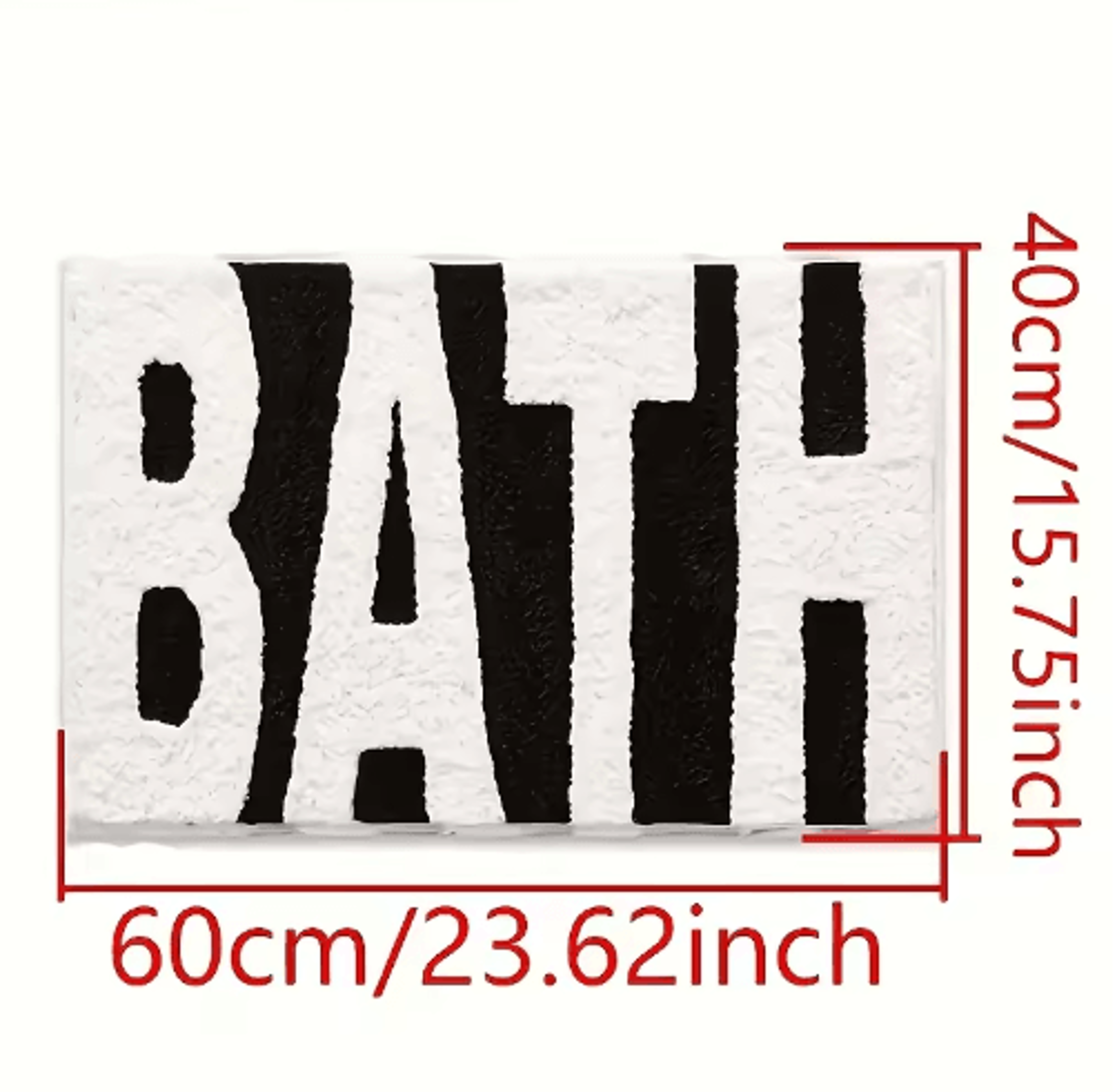 BATH Design NonSlip Bath Mat UltraAbsorbent Black  White Bathroom Rug 4