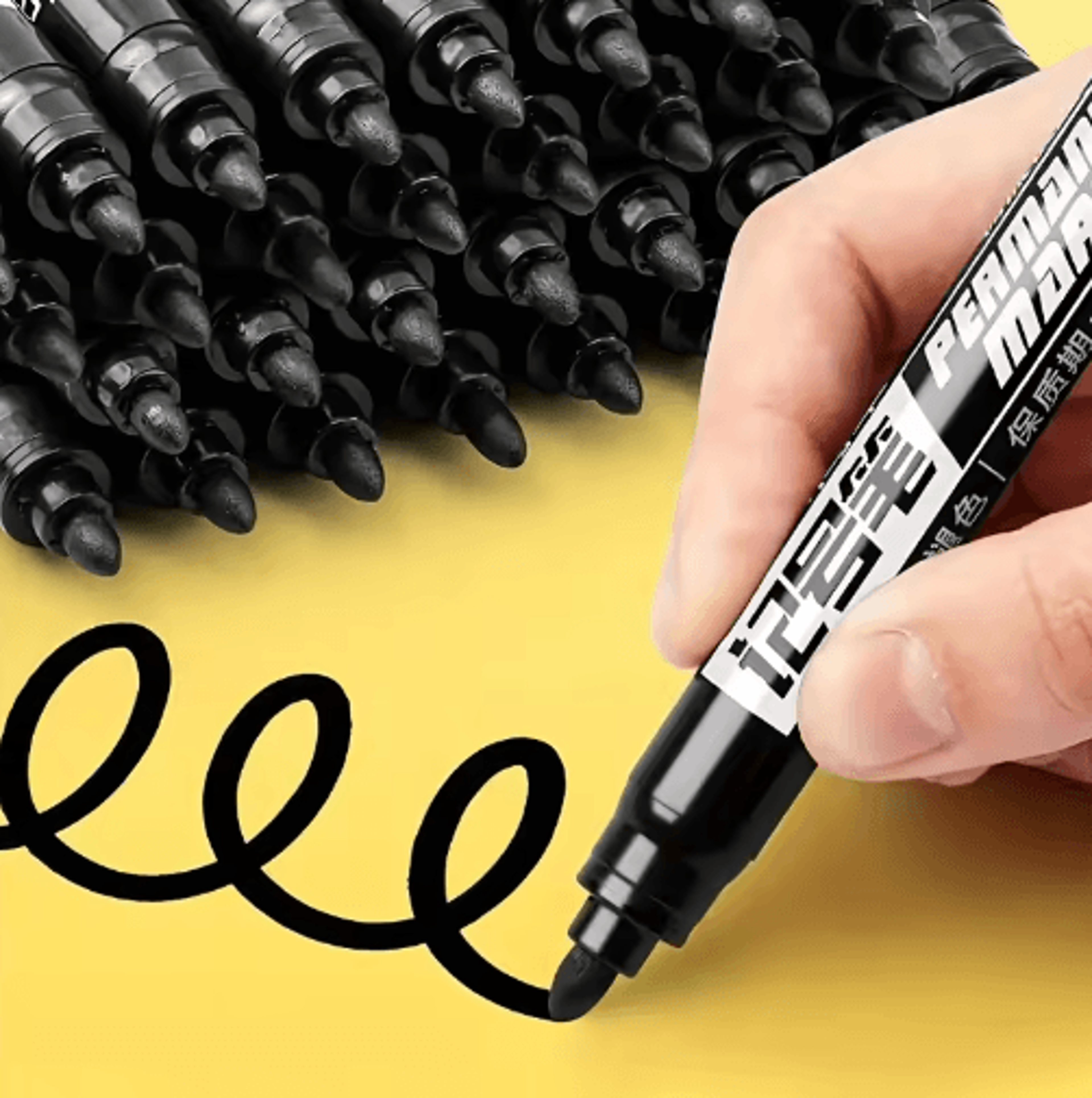 1020Pcs Black Permanent Marker Set  Waterproof HighCapacity MultiSurface Pens 5