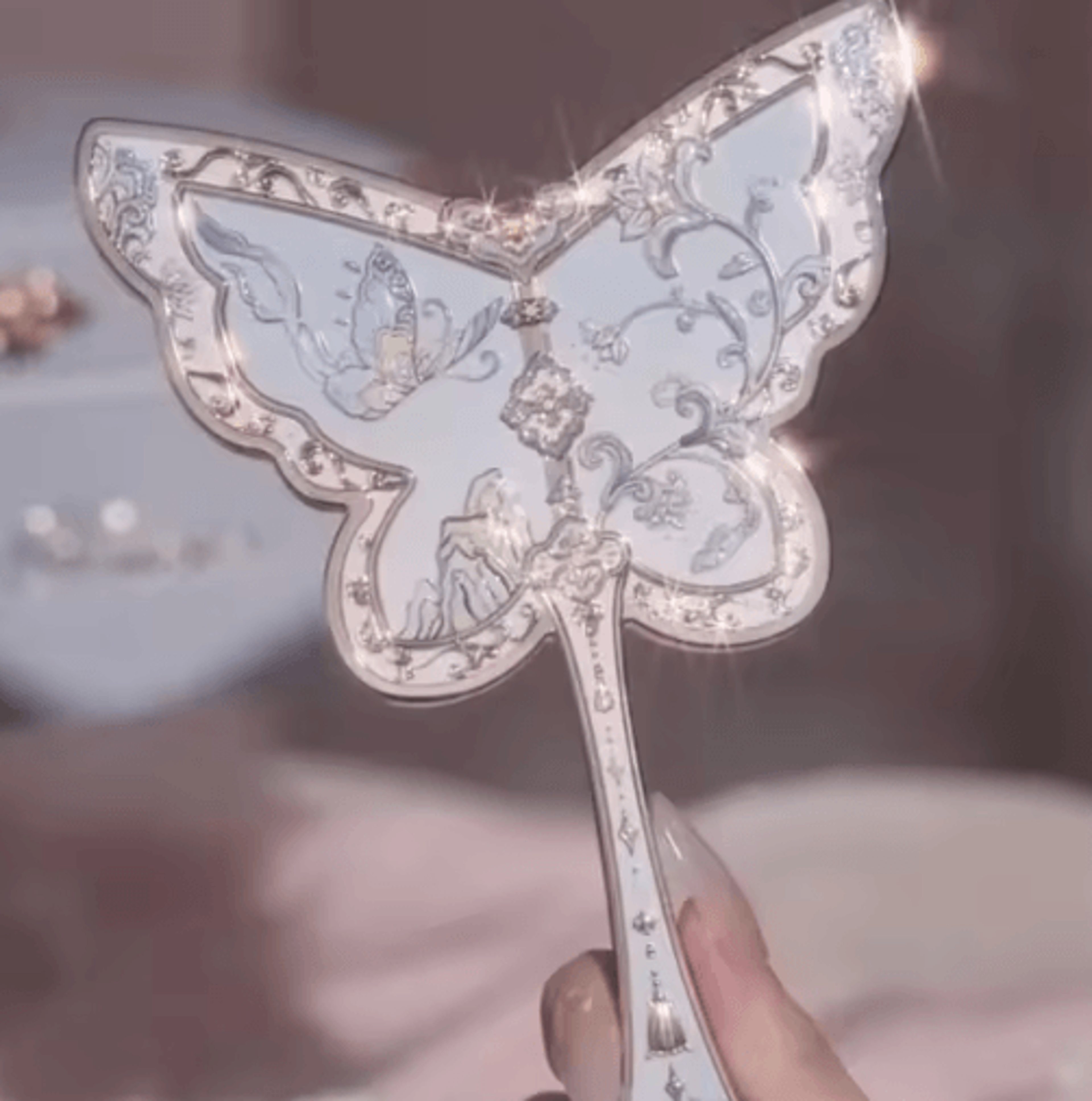 Flower Knows Butterfly Cloud Collar Makeup Mirror  Elegant Handheld Vanity Accessory 11