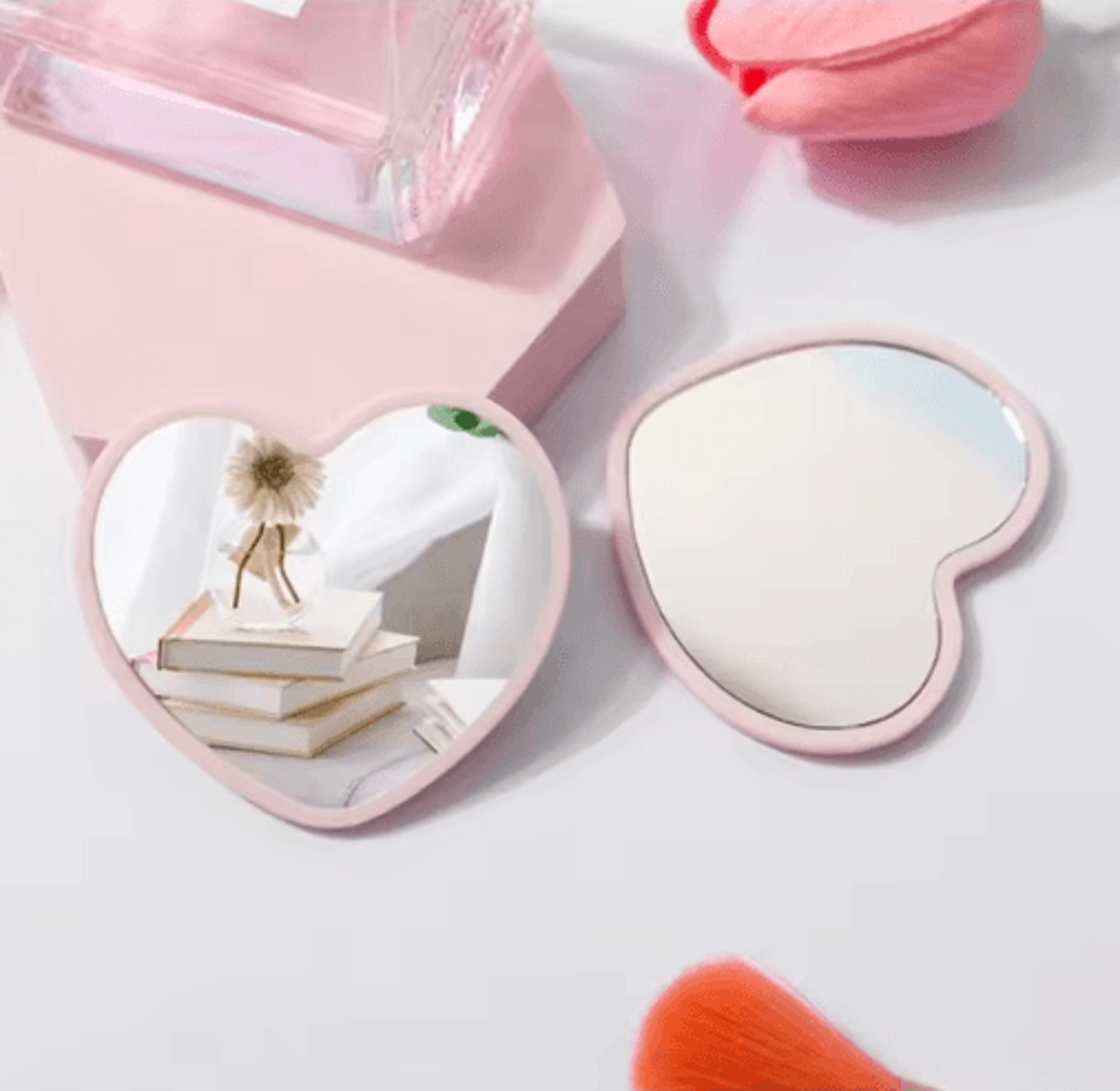 Mini HeartShaped Pocket Mirror  Cute Portable Makeup Mirror 7