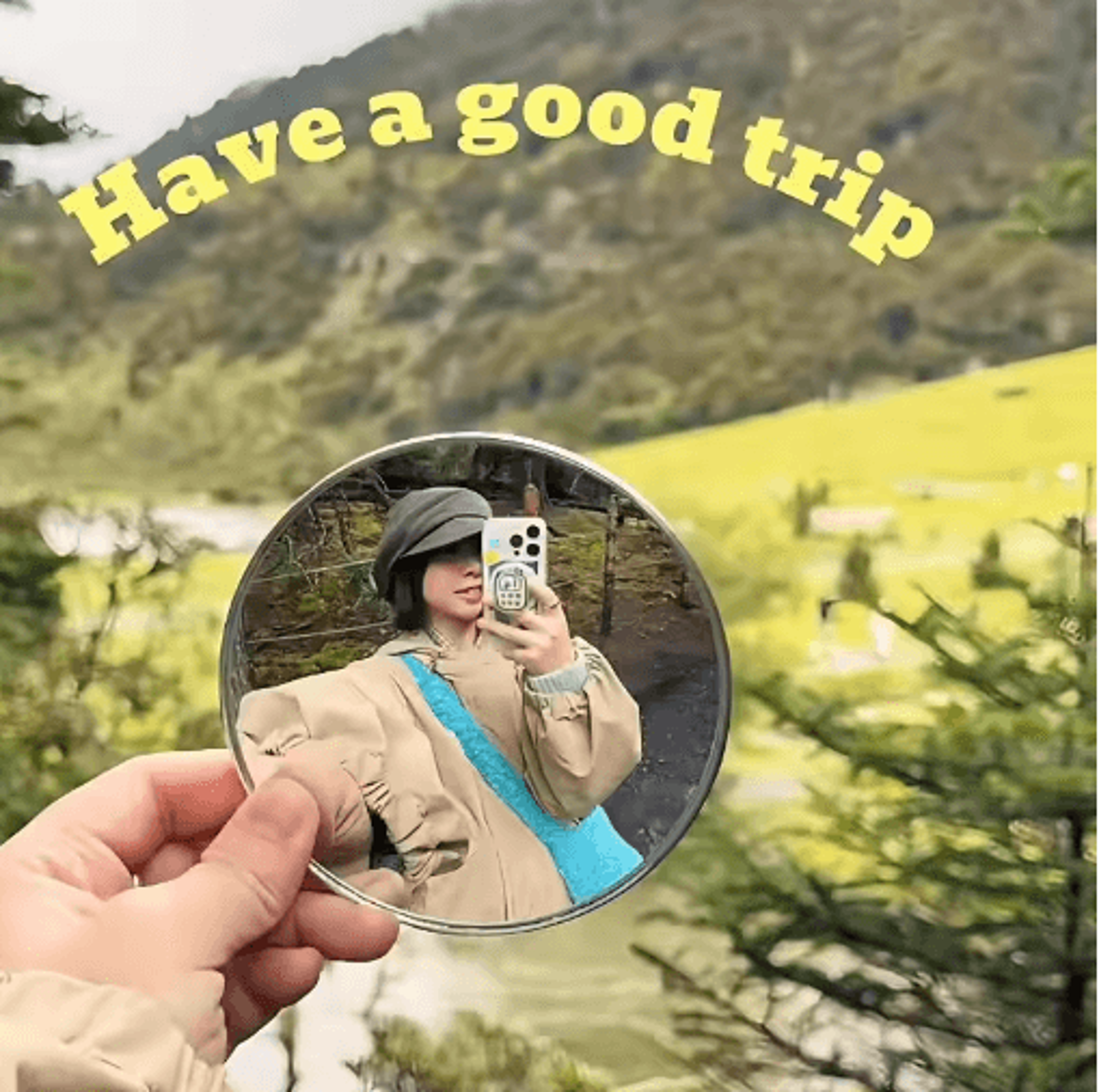 5cm Handheld Selfie Mirror  Portable Round Convex Photography Prop 6