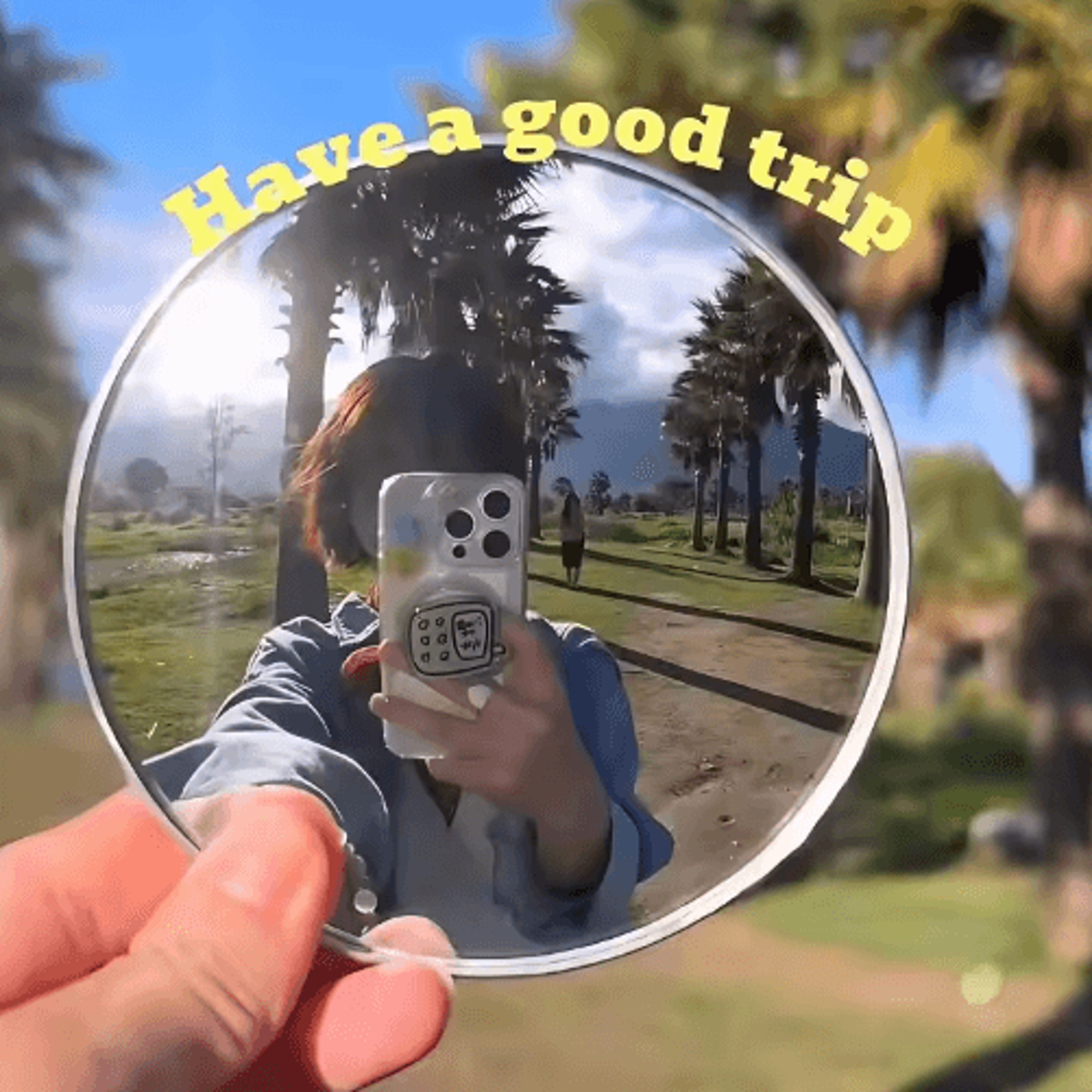 5cm Handheld Selfie Mirror  Portable Round Convex Photography Prop 4