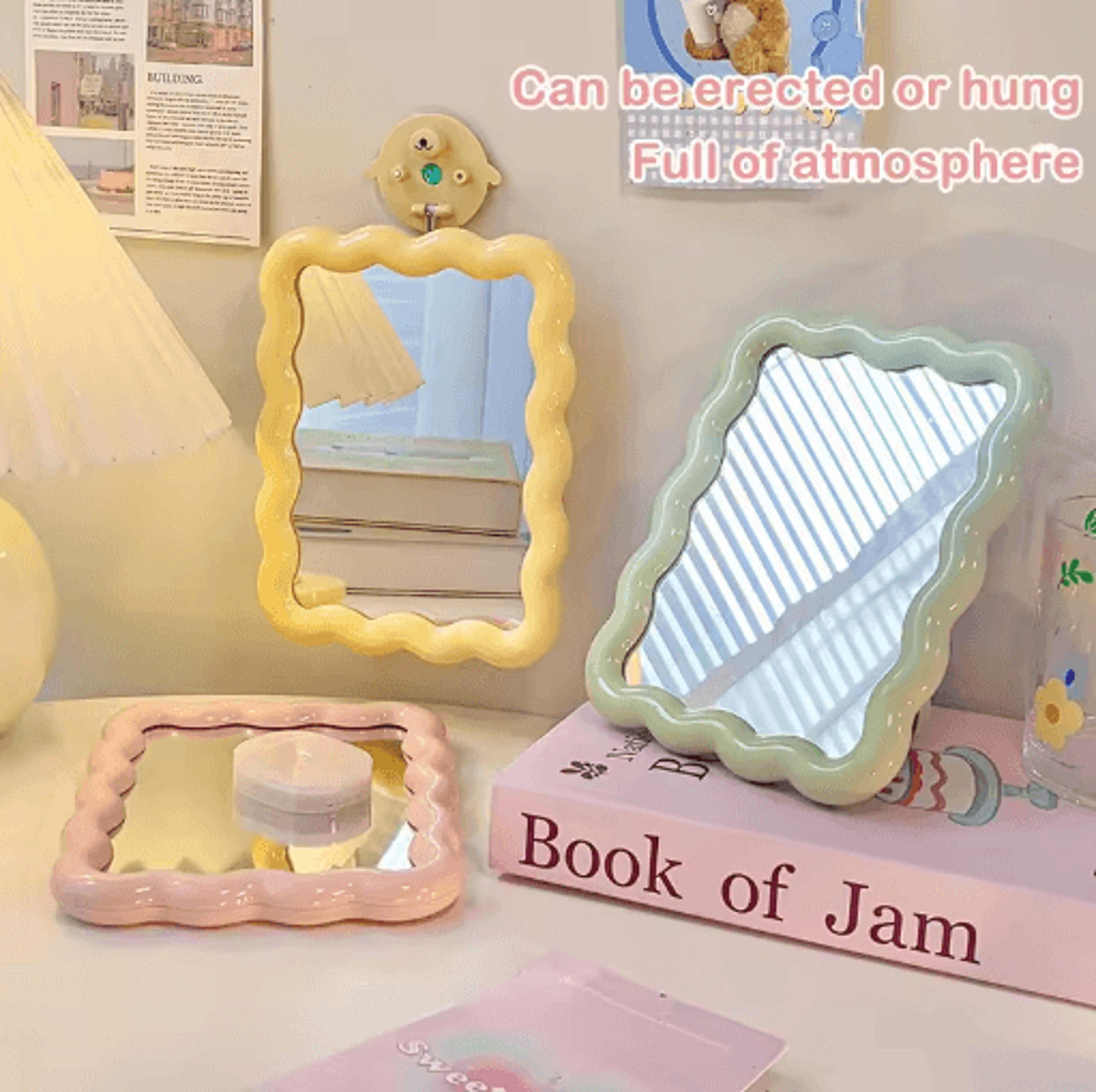 Corrugated Foldable Makeup Mirror  Portable Desktop  Handheld Vanity Mirror 8