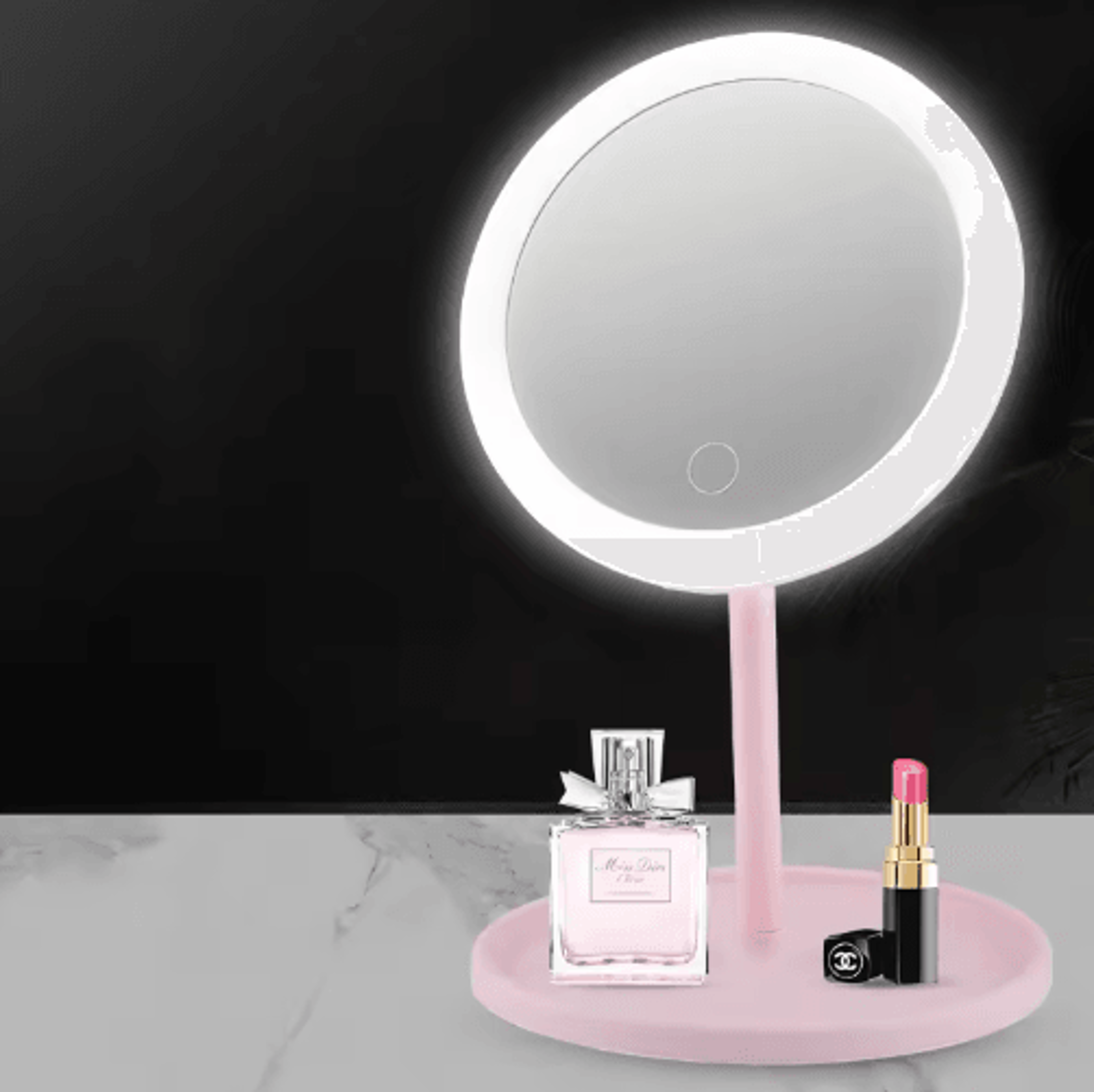 Portable LED Makeup Mirror With Tray  Dimmable 3Color Vanity Desk Mirror 6