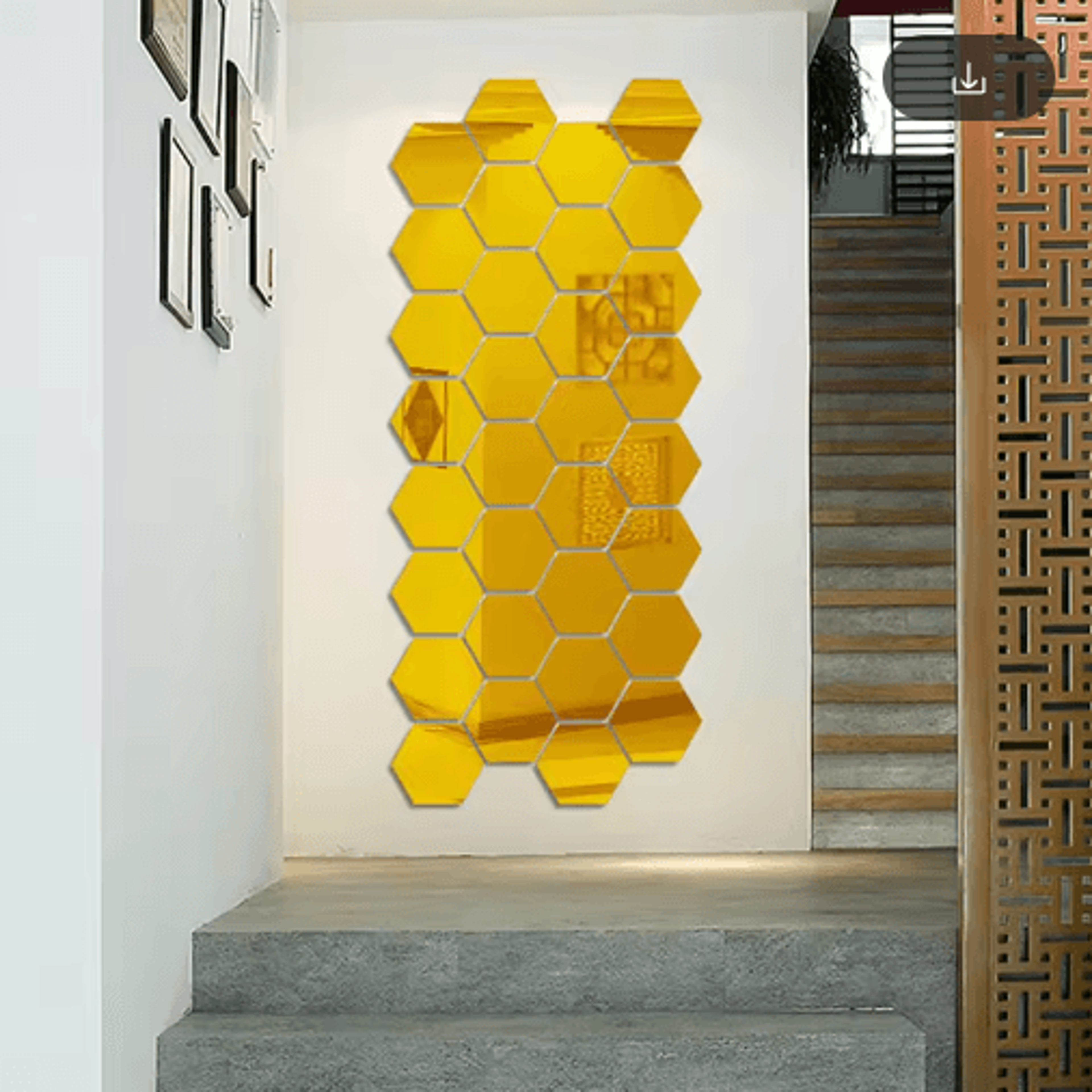 612Pcs 3D Hexagon Mirror Wall Stickers  126mm SelfAdhesive Geometric Decor 10