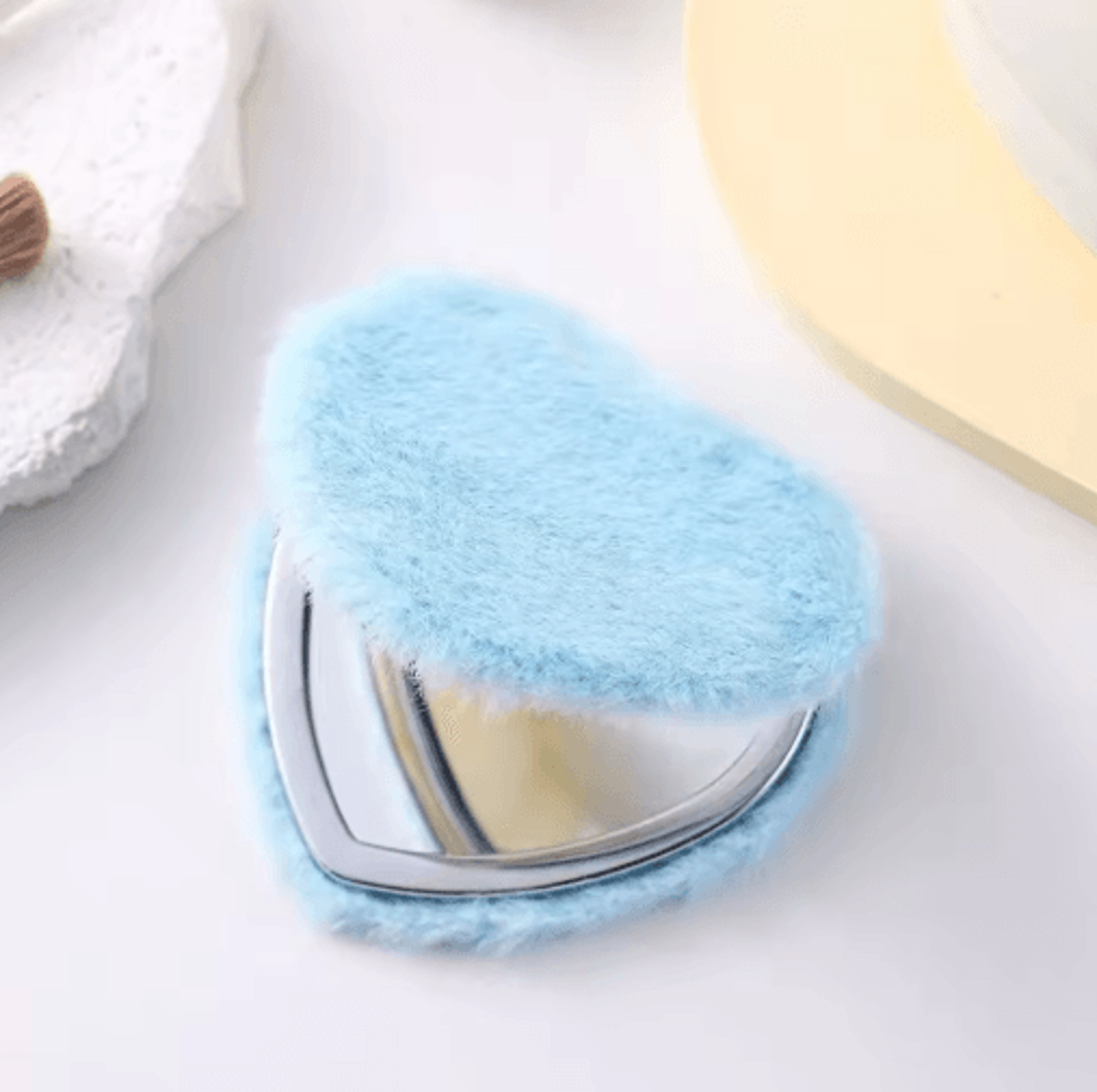 Elegant DoubleSided Folding Makeup Mirror  Mini Pocket Travel Cosmetic Mirror 4