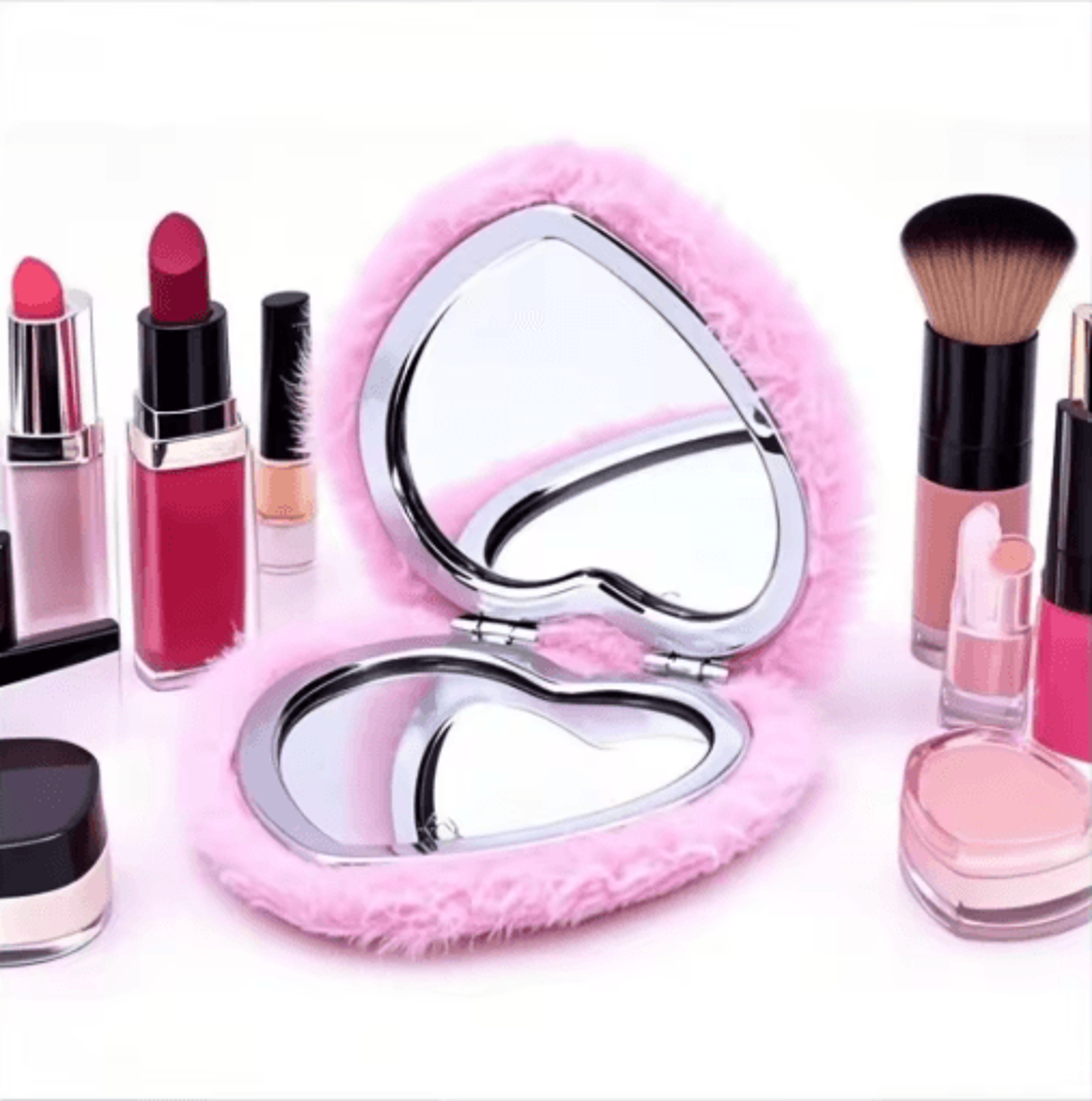 Elegant DoubleSided Folding Makeup Mirror  Mini Pocket Travel Cosmetic Mirror 10