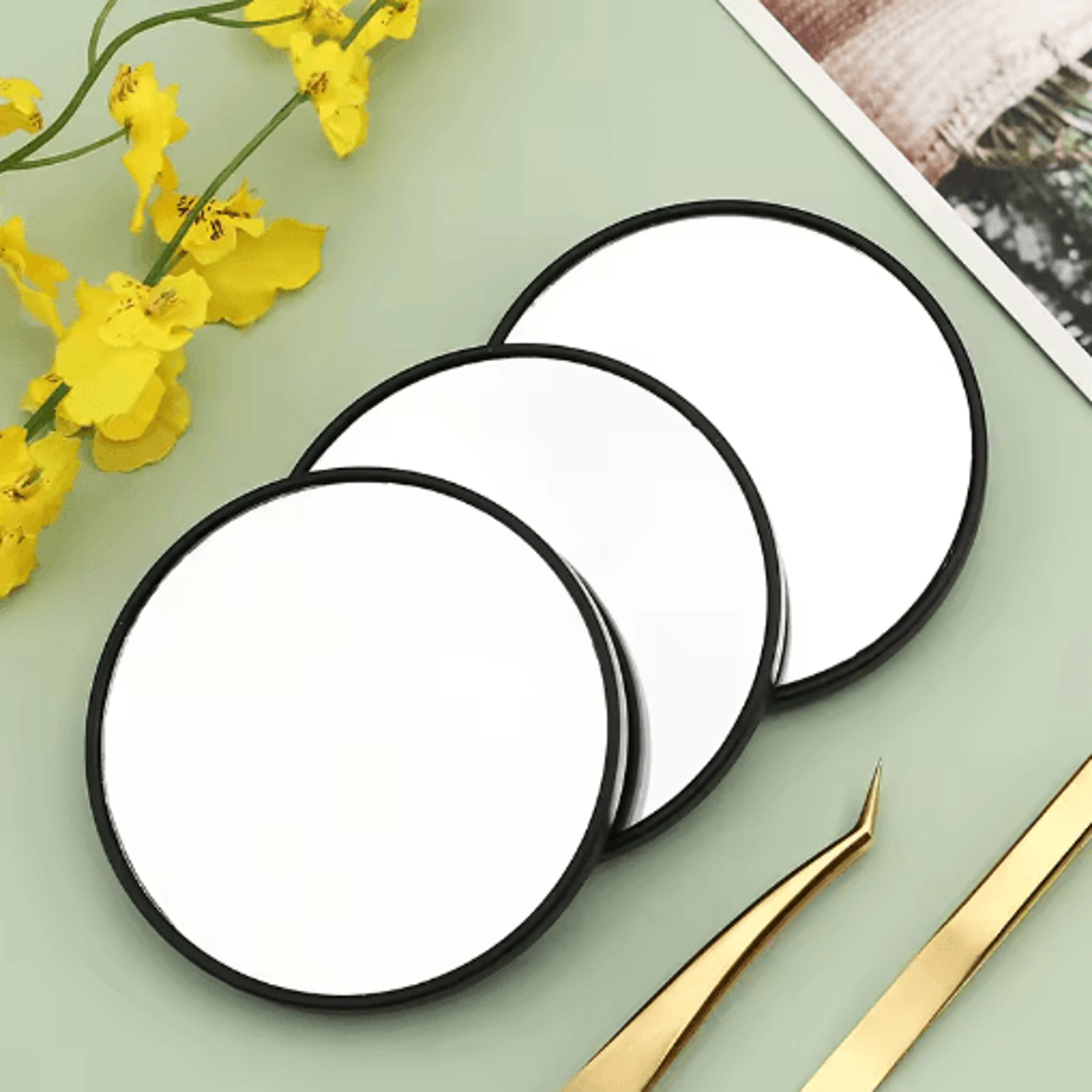 5x/10x/15x magnifying makeup mirror portable round beauty & shaving mirror