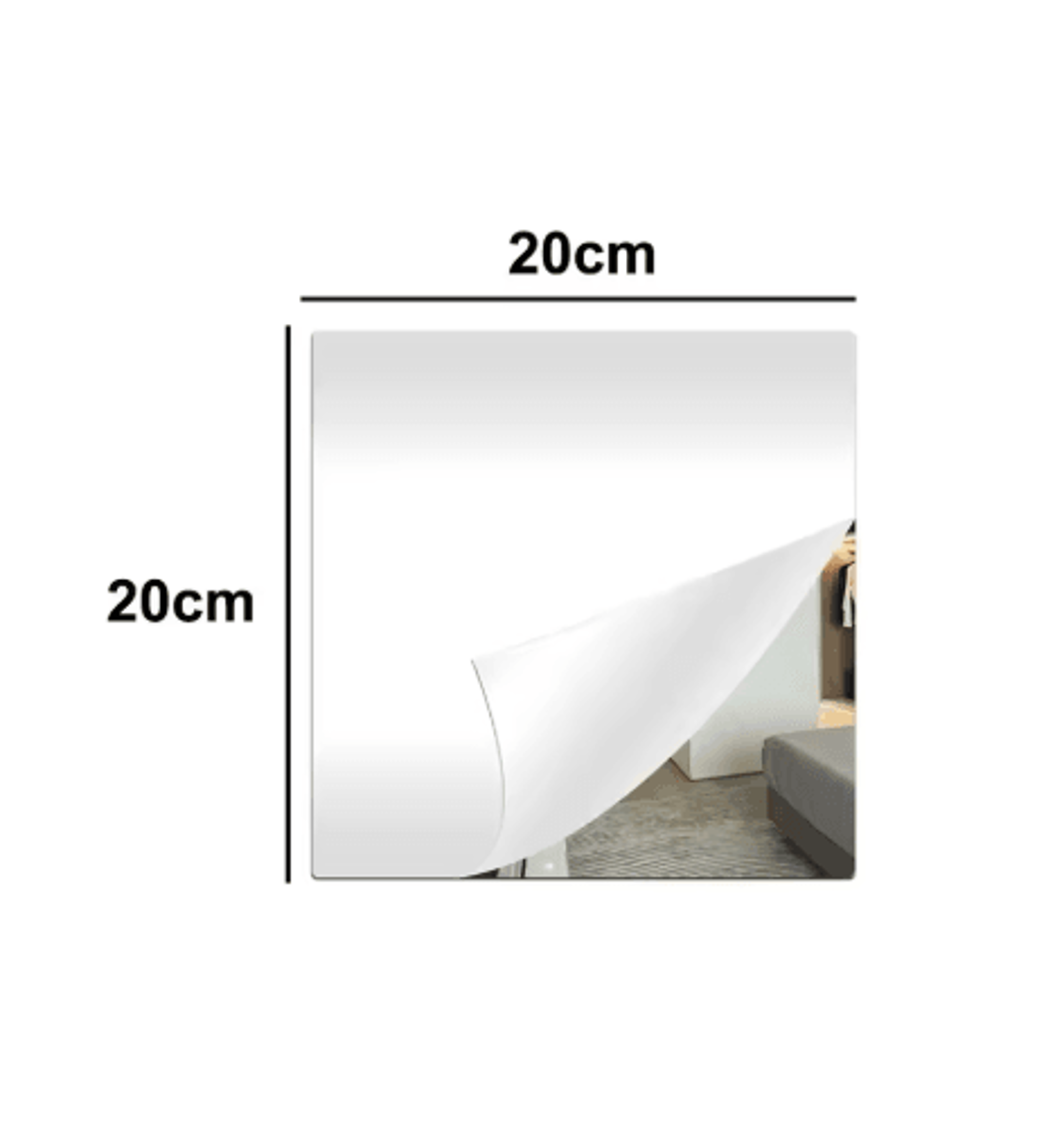 SelfAdhesive Acrylic Mirror Sheet  16mm Shatterproof DIY NonGlass Mirror 1
