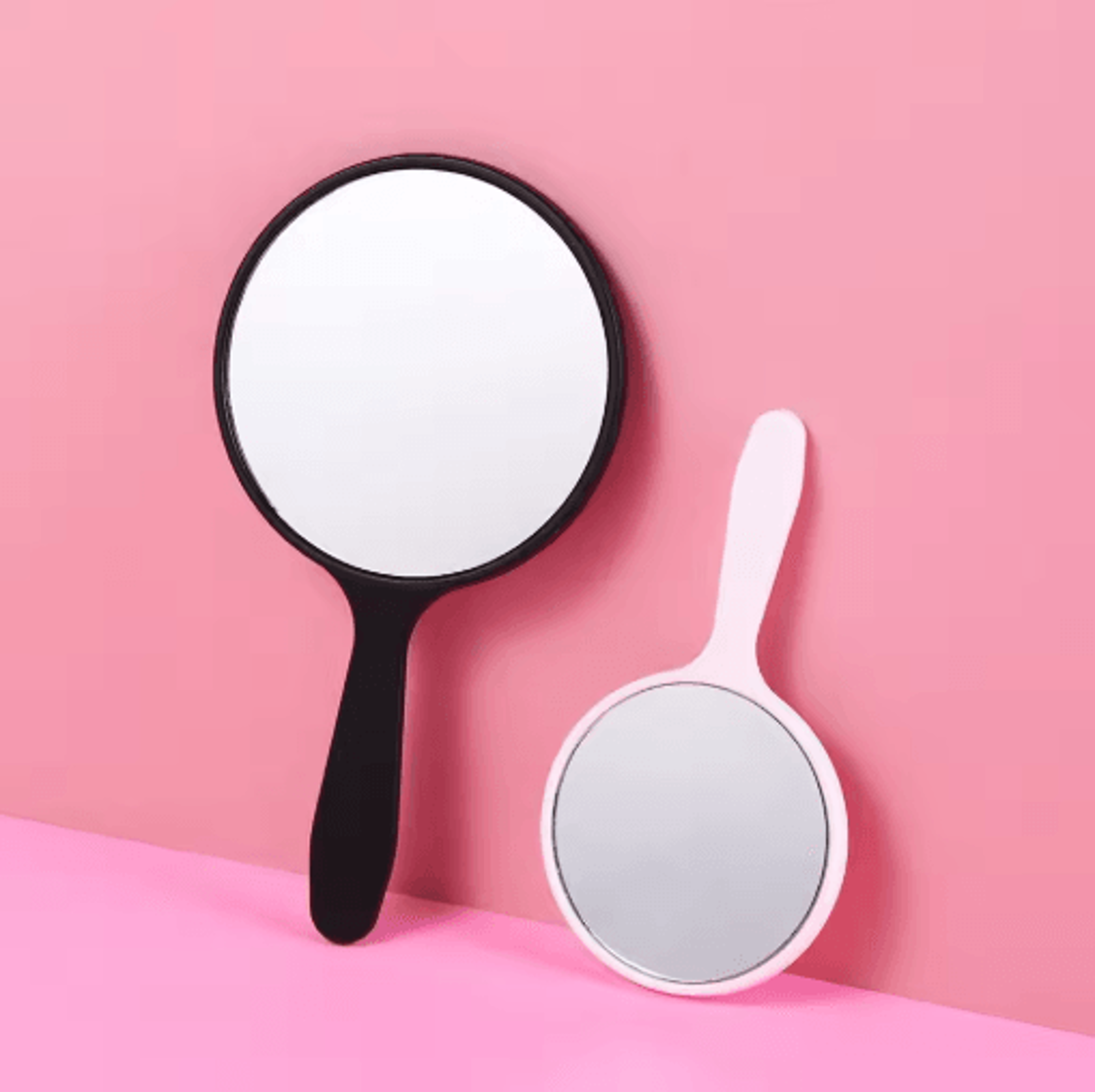 Durable Round Handheld Makeup Mirror  Portable Beauty Mirror With Handle 11