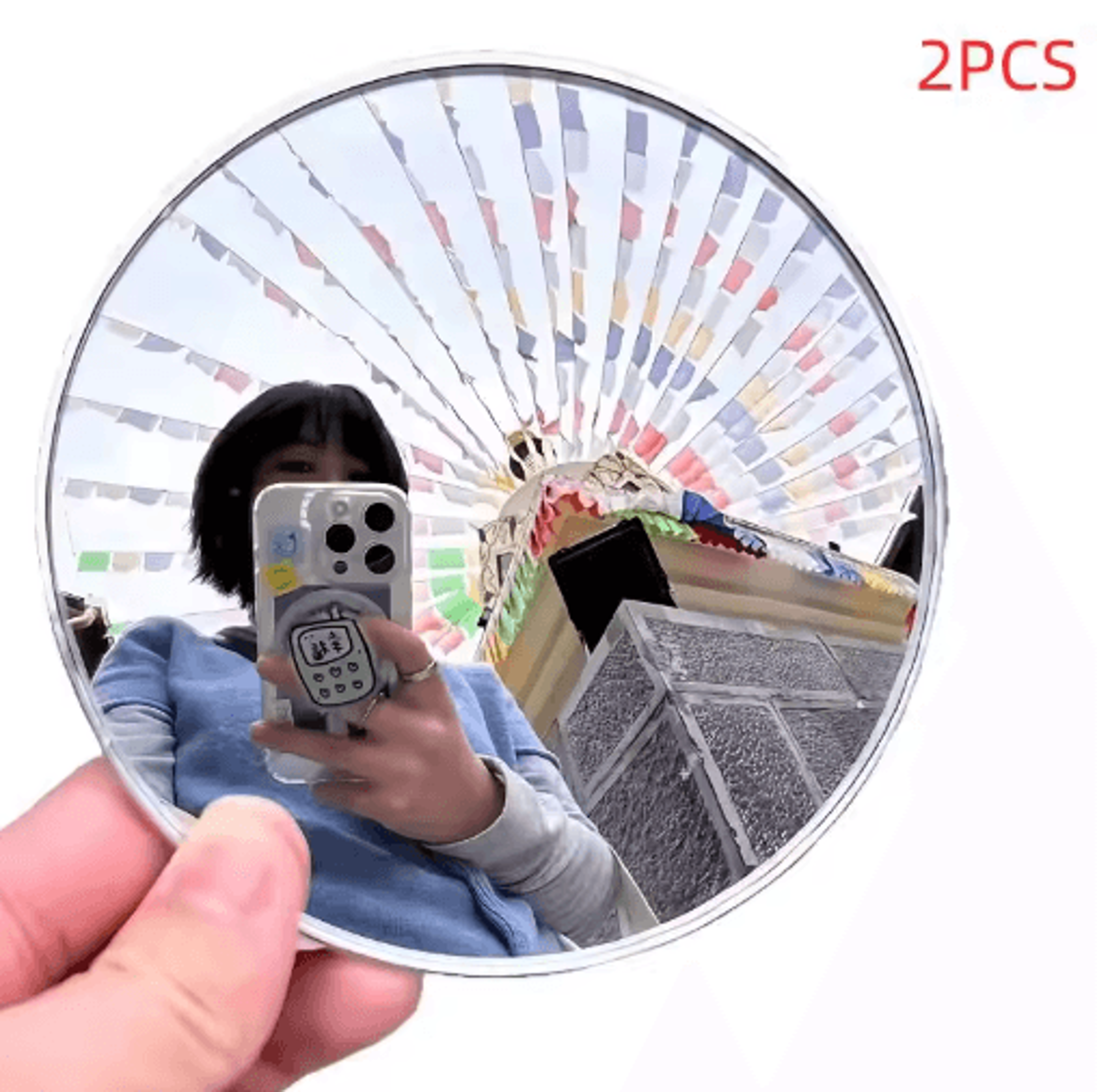 5cm Handheld Convex Selfie Mirror  Portable Round Photography  Vlogging Prop 1