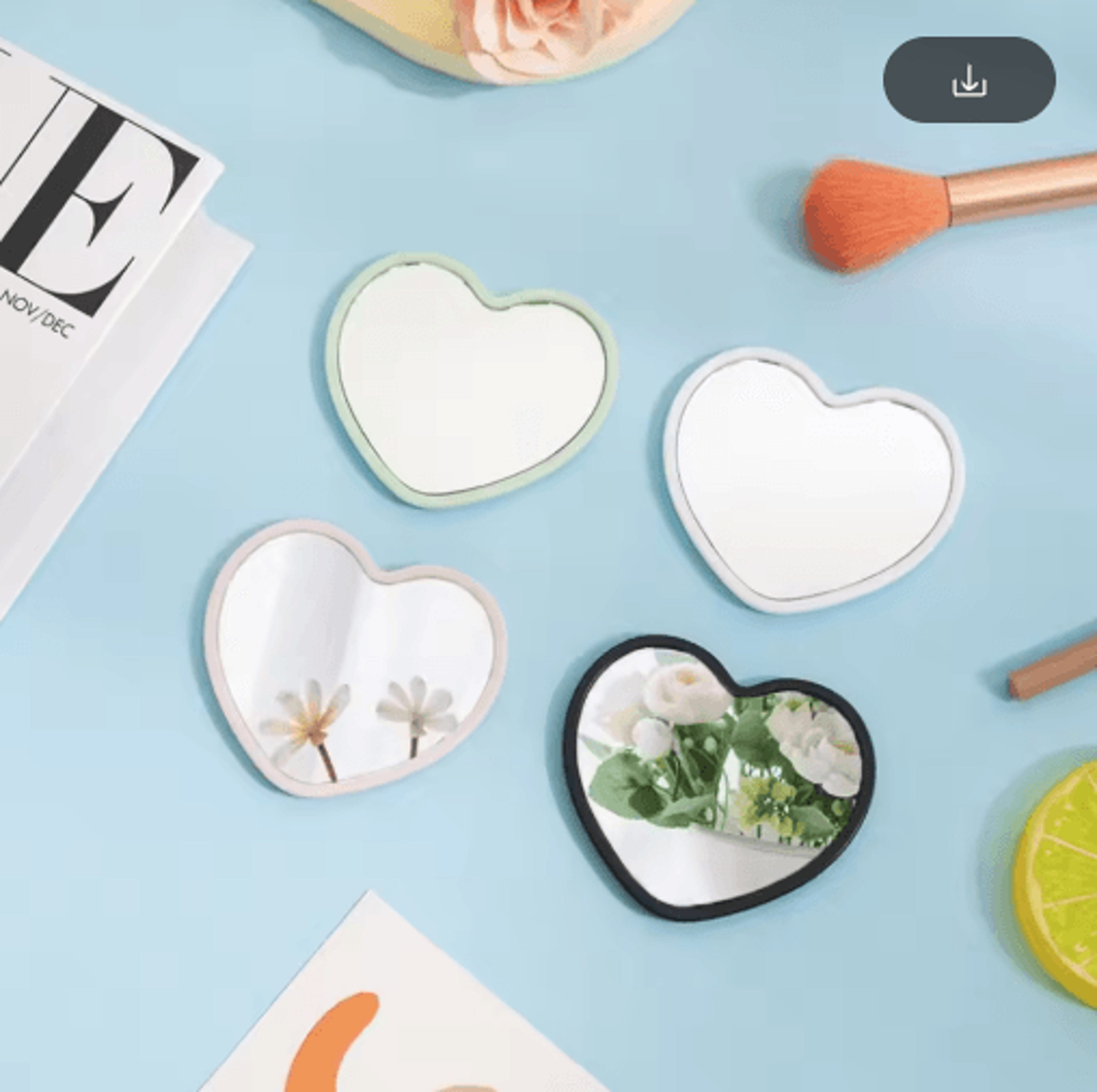 Modern HeartShaped Handheld Makeup Mirror  HighDefinition Beauty Mirror 7