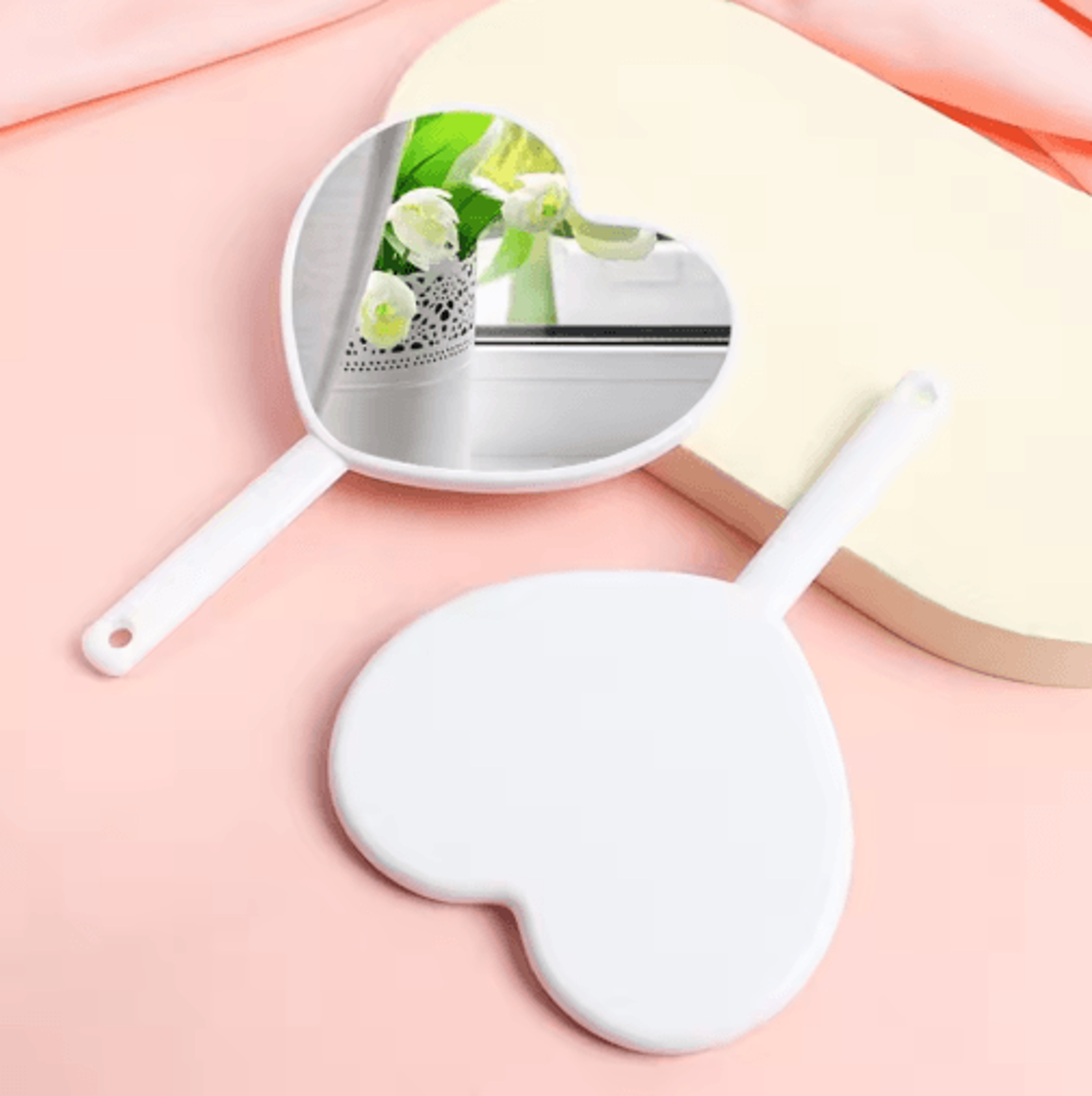 Sweet Heart Makeup Mirror  Cute Portable Handheld Beauty Mirror 4