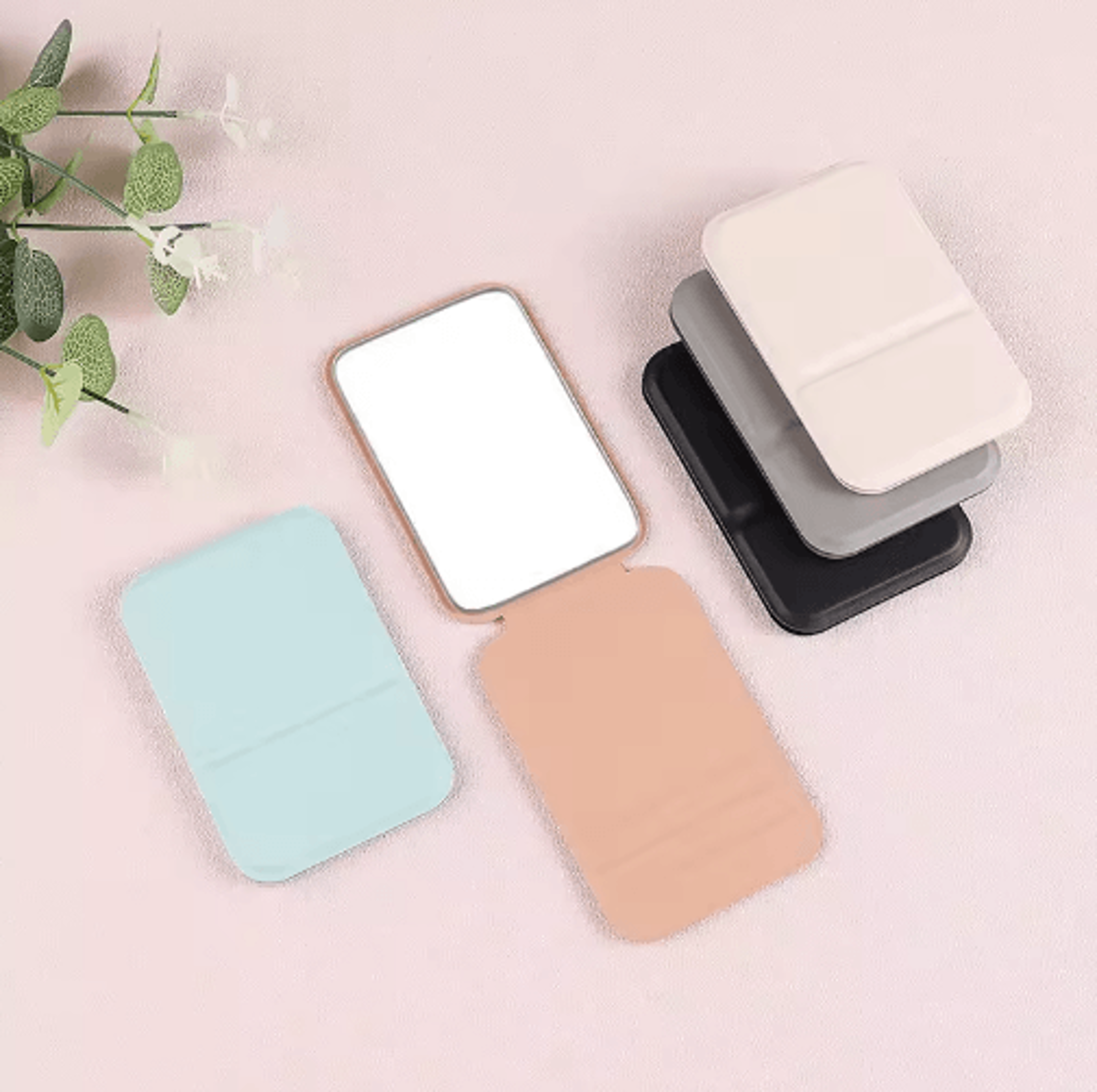 PU Leather Foldable Makeup Mirror  Portable Desktop  Pocket Vanity Mirror 9
