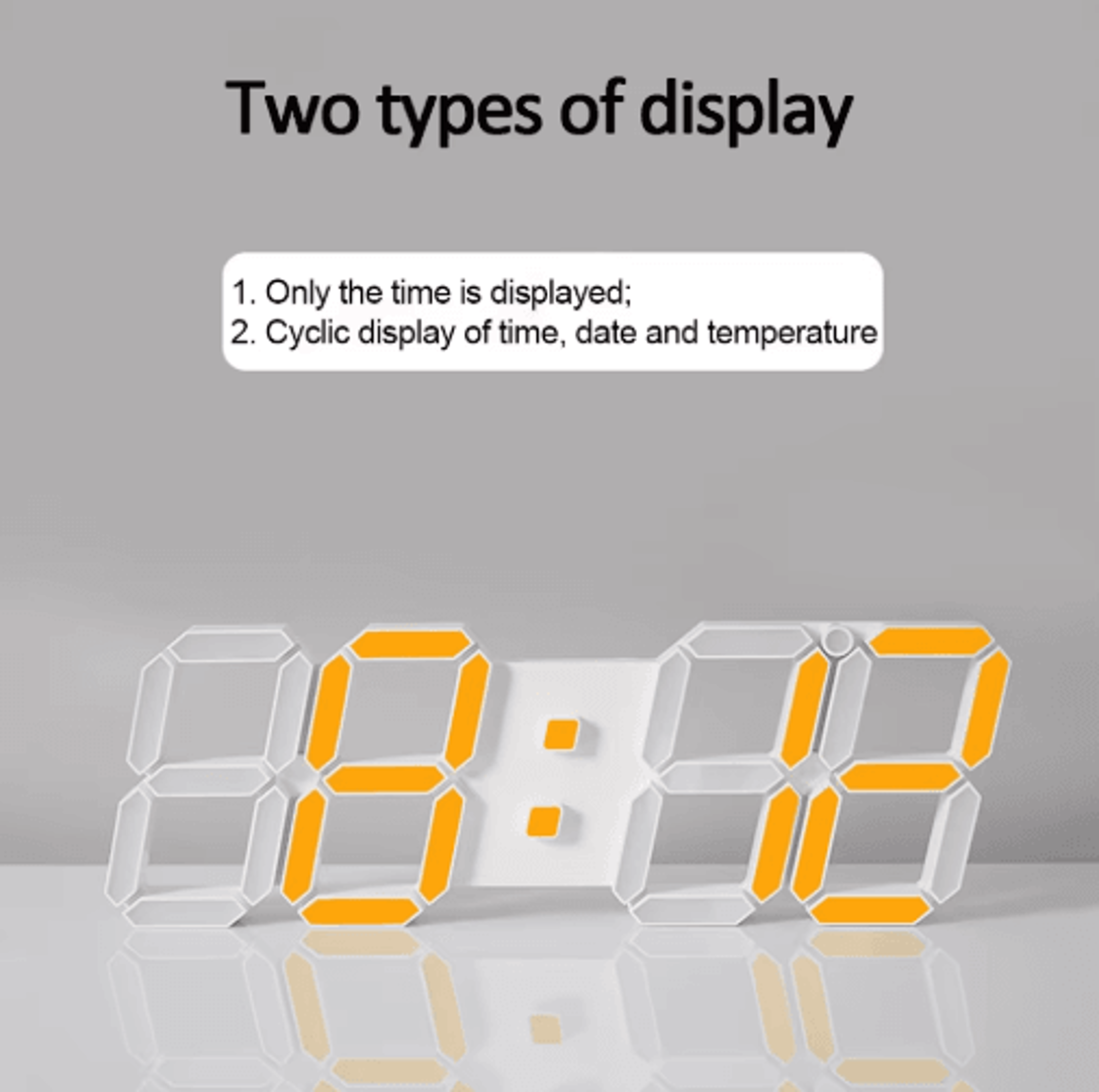3D LED Large Wall Clock  Remote Control Digital Clock With Auto Brightness 6