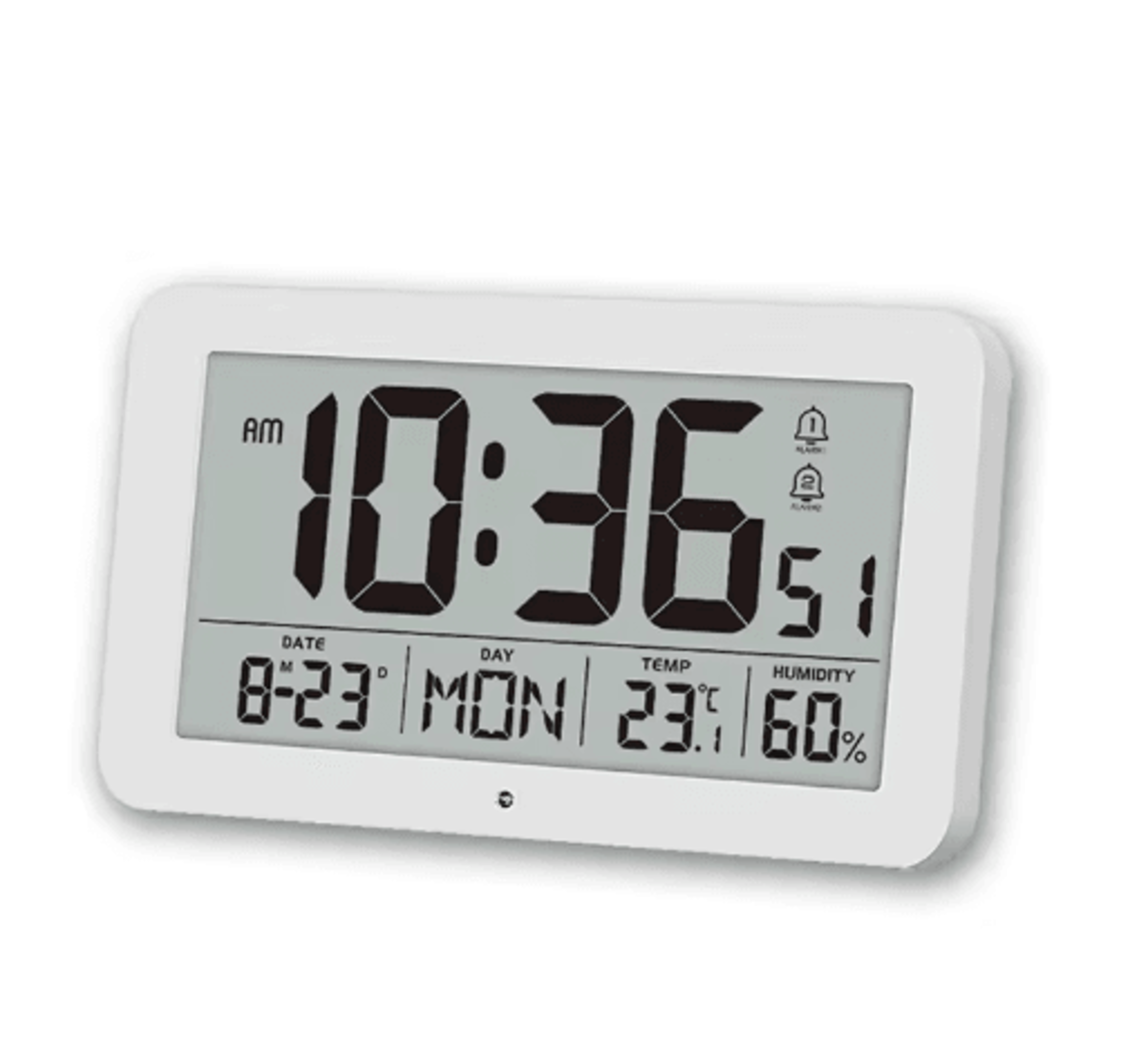 85 Digital Wall  Desk Clock  LCD Alarm Clock With Temperature Humidity  Calendar 2