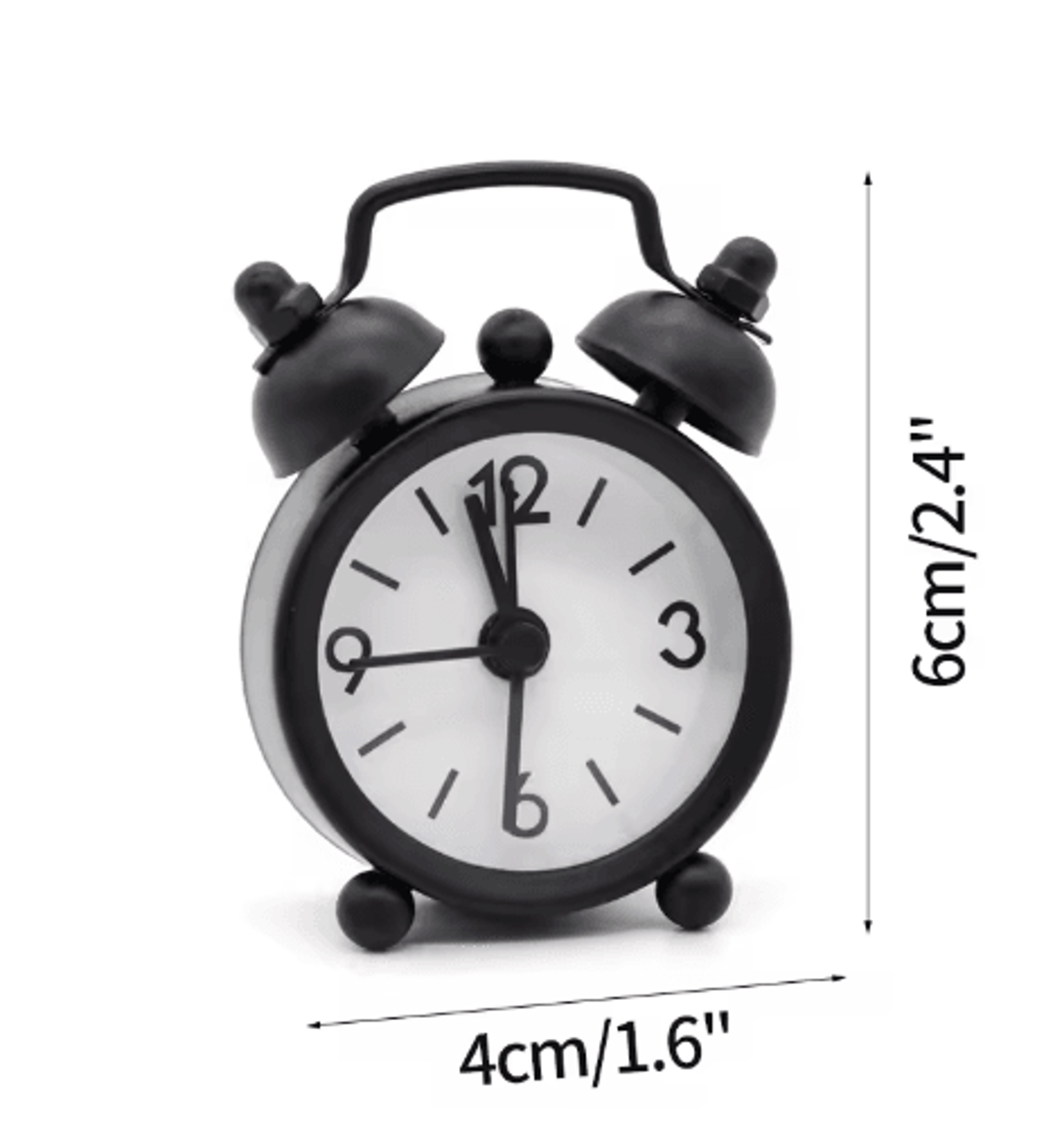 Retro Twin Bell Mini Alarm Clock  Portable Quartz Table  Bedside Clock 6