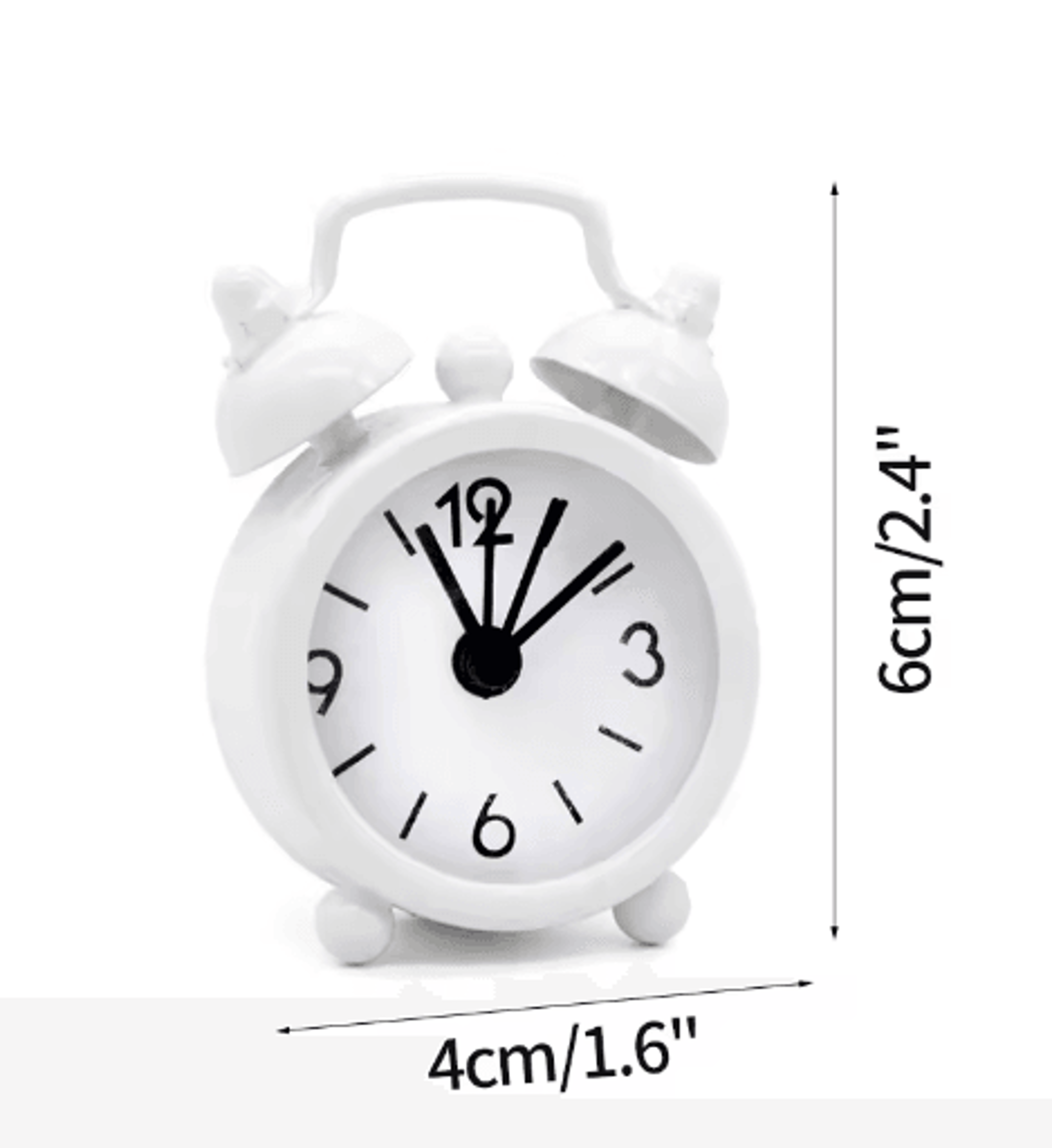 Retro Twin Bell Mini Alarm Clock  Portable Quartz Table  Bedside Clock 9