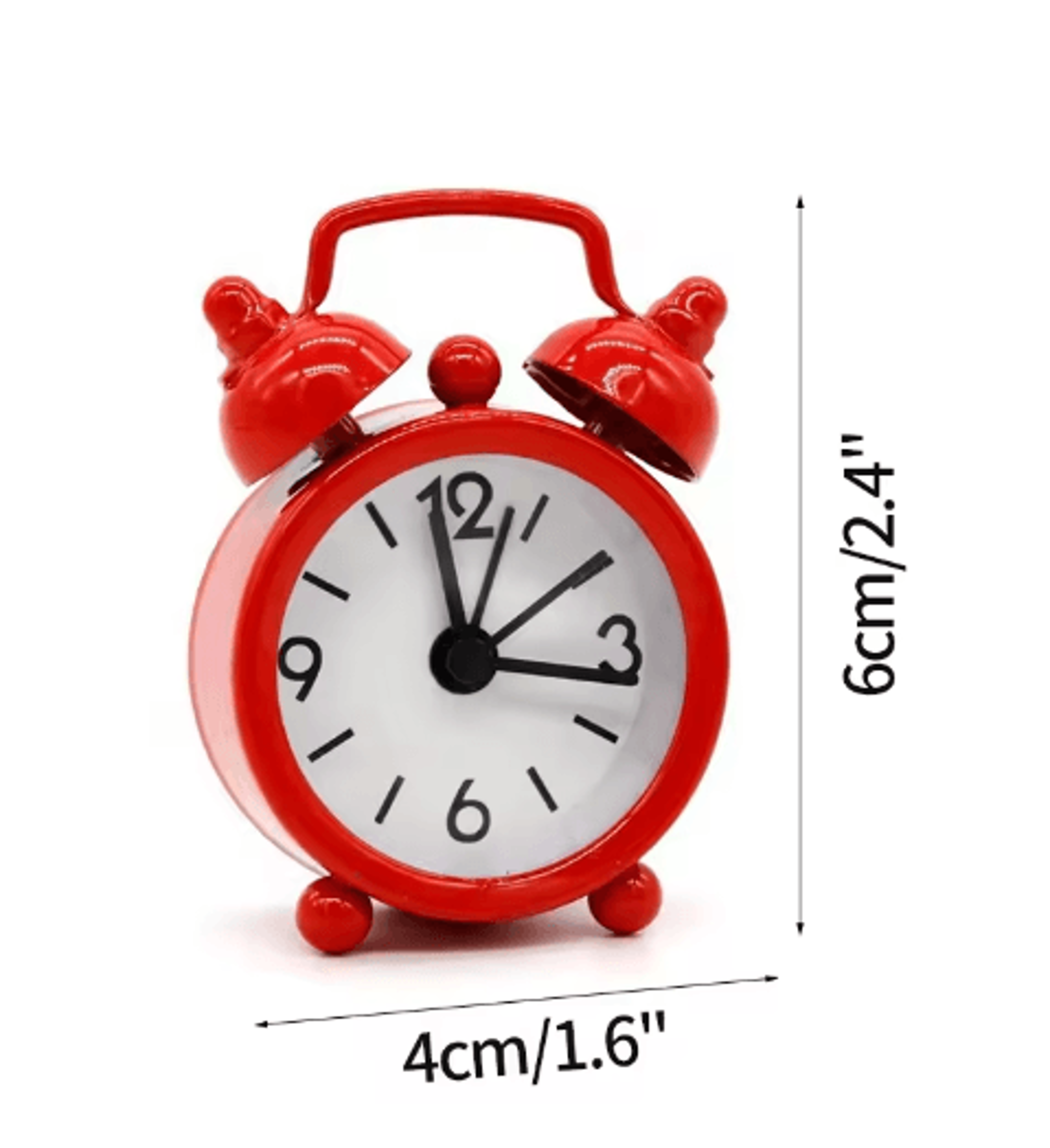 Retro Twin Bell Mini Alarm Clock  Portable Quartz Table  Bedside Clock 5
