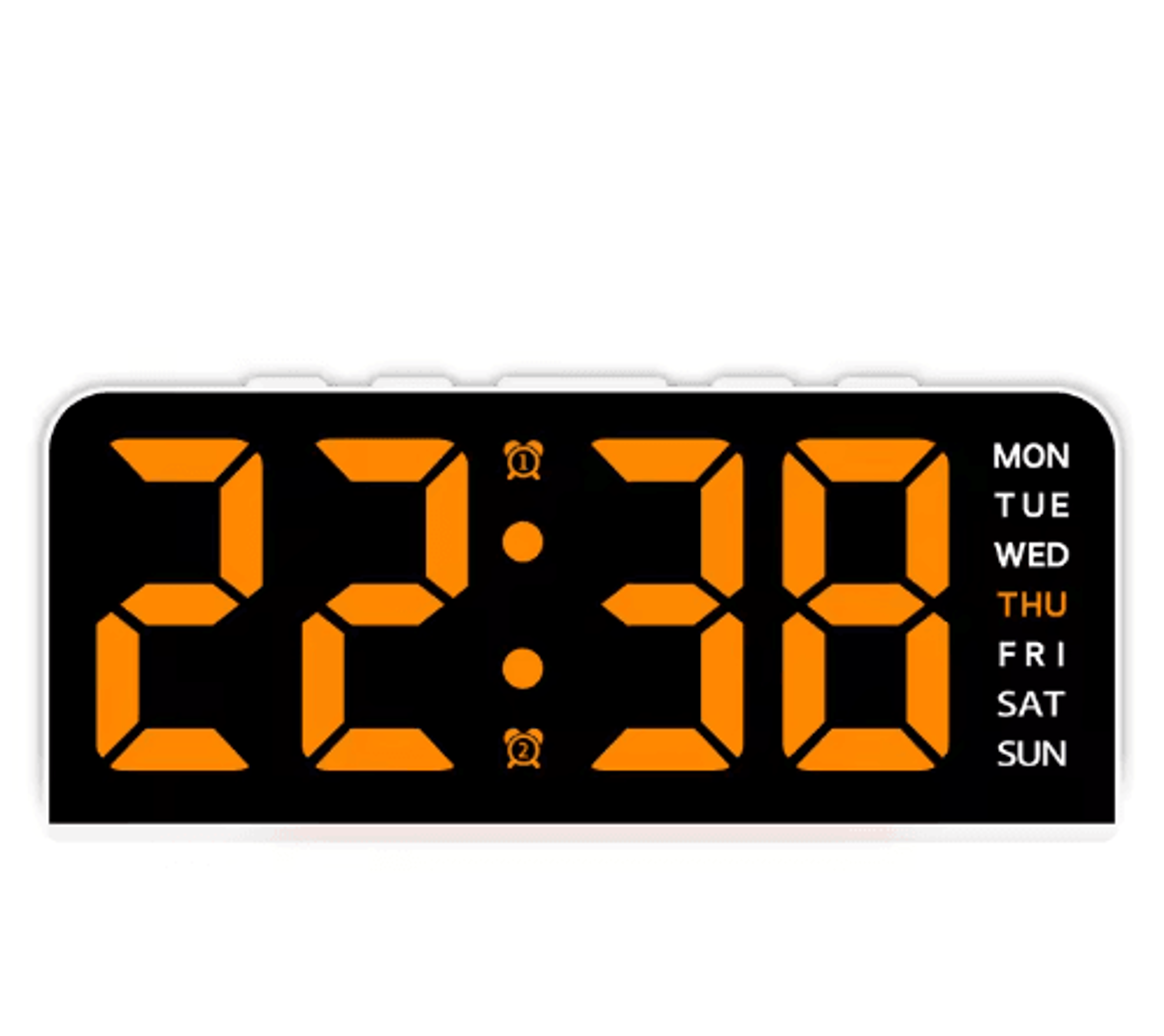 USB Digital Alarm Clock With Mood Light  Dual Alarm LED Table Clock 12