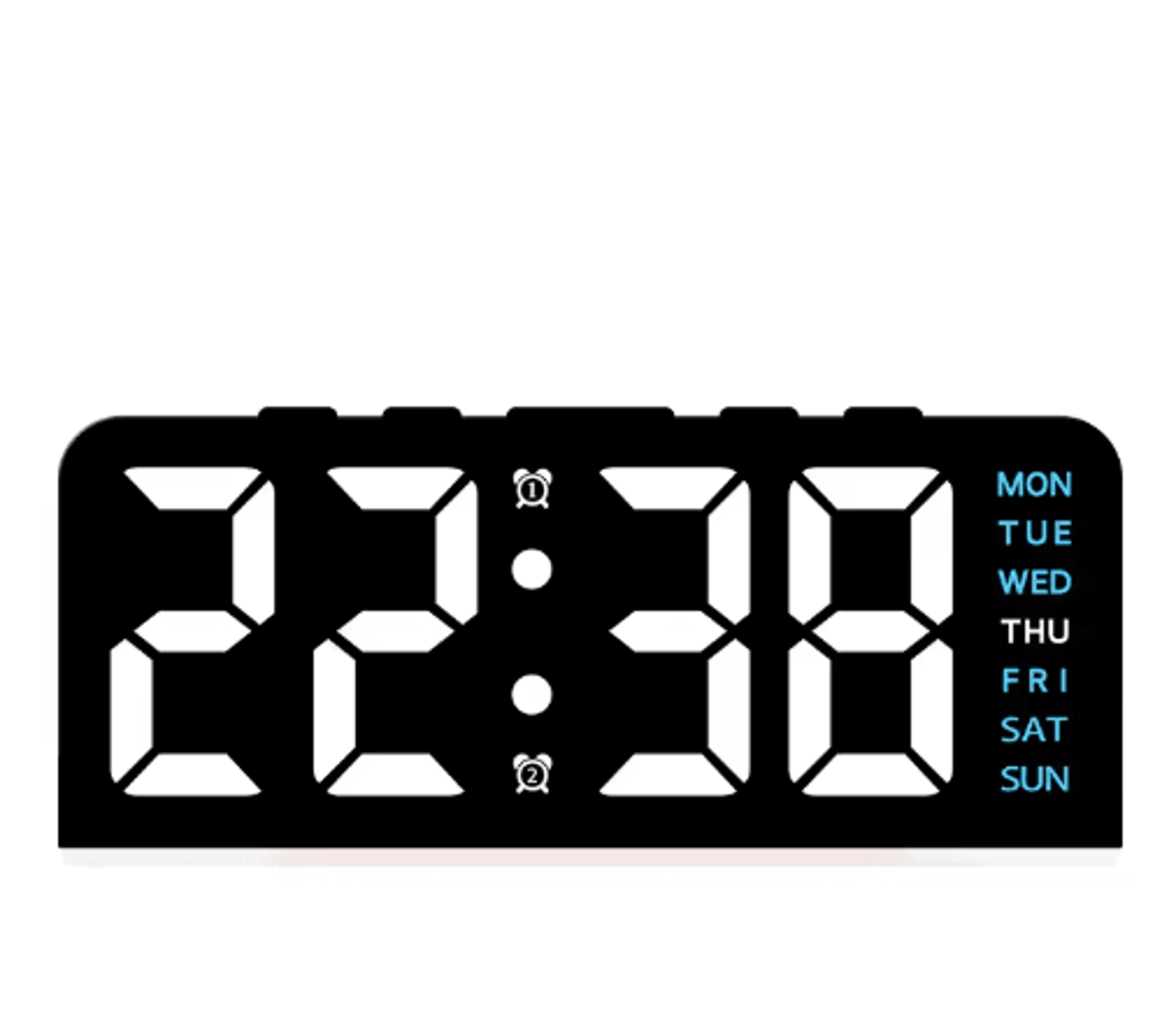 USB Digital Alarm Clock With Mood Light  Dual Alarm LED Table Clock 13
