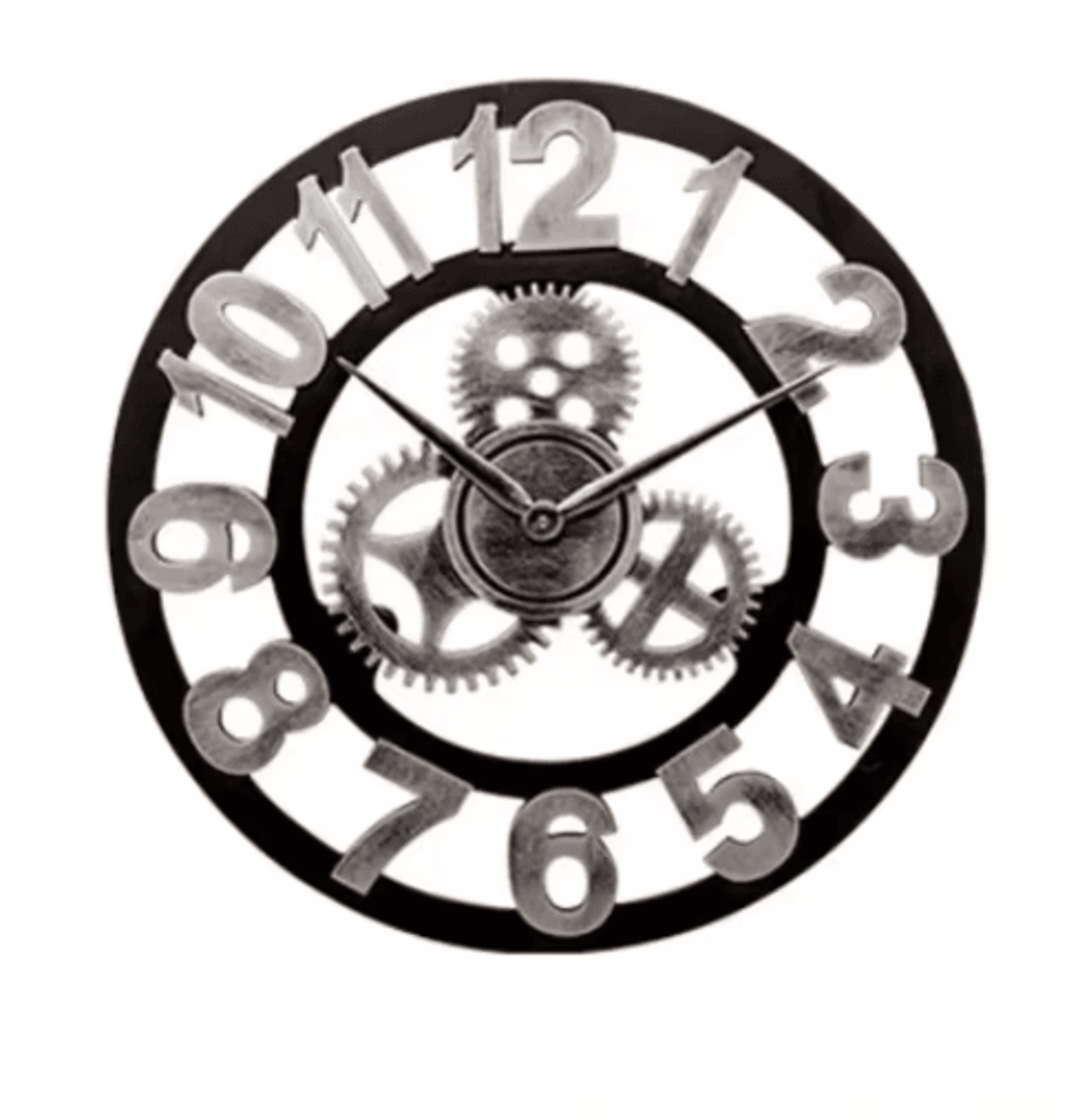Industrial Moving Gear Wall Clock  Rustic Metal Decorative Clock 303540CM 2