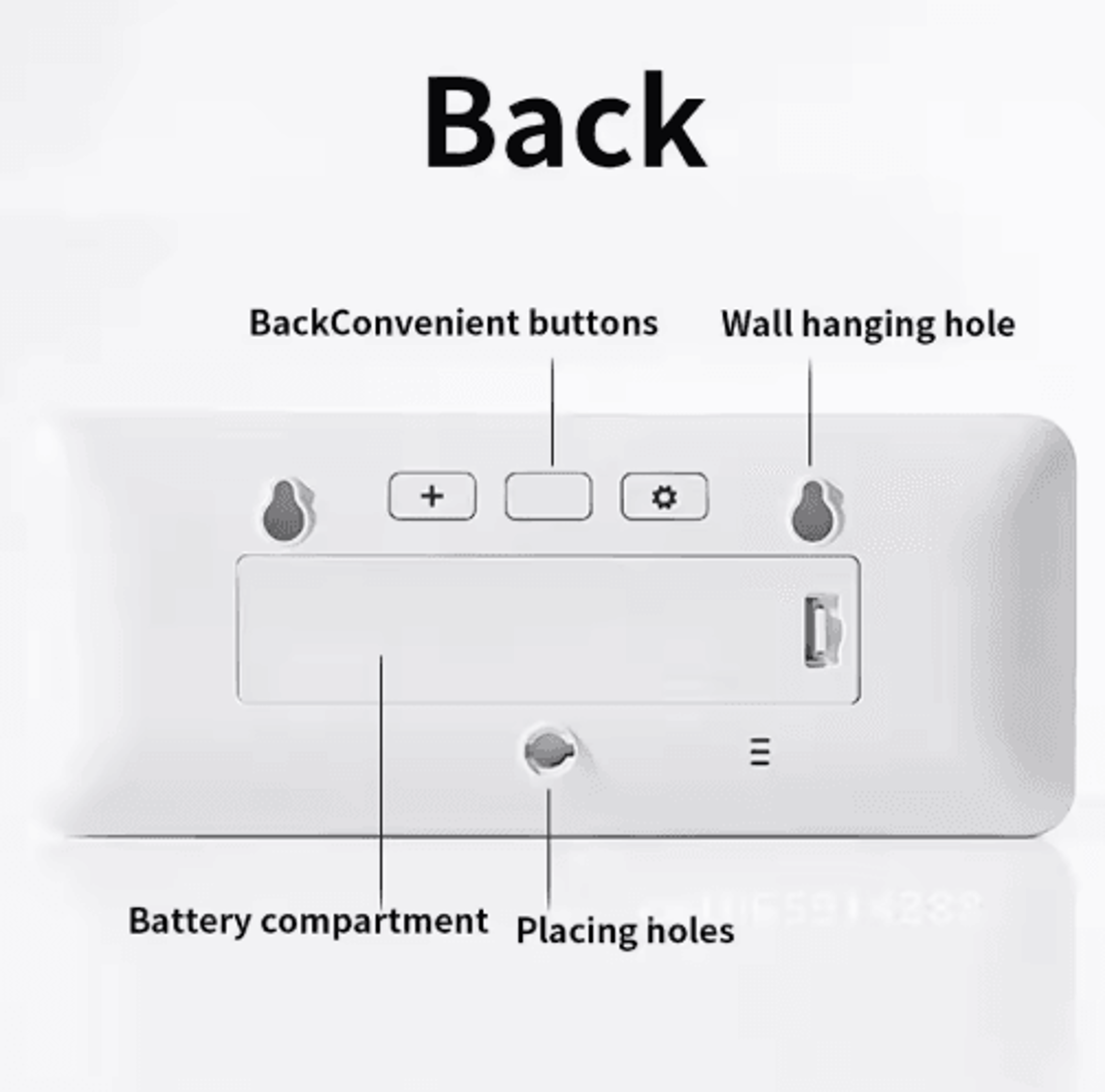 Multifunctional LED Wall Clock  Digital Temperature Humidity  Alarm Display 3