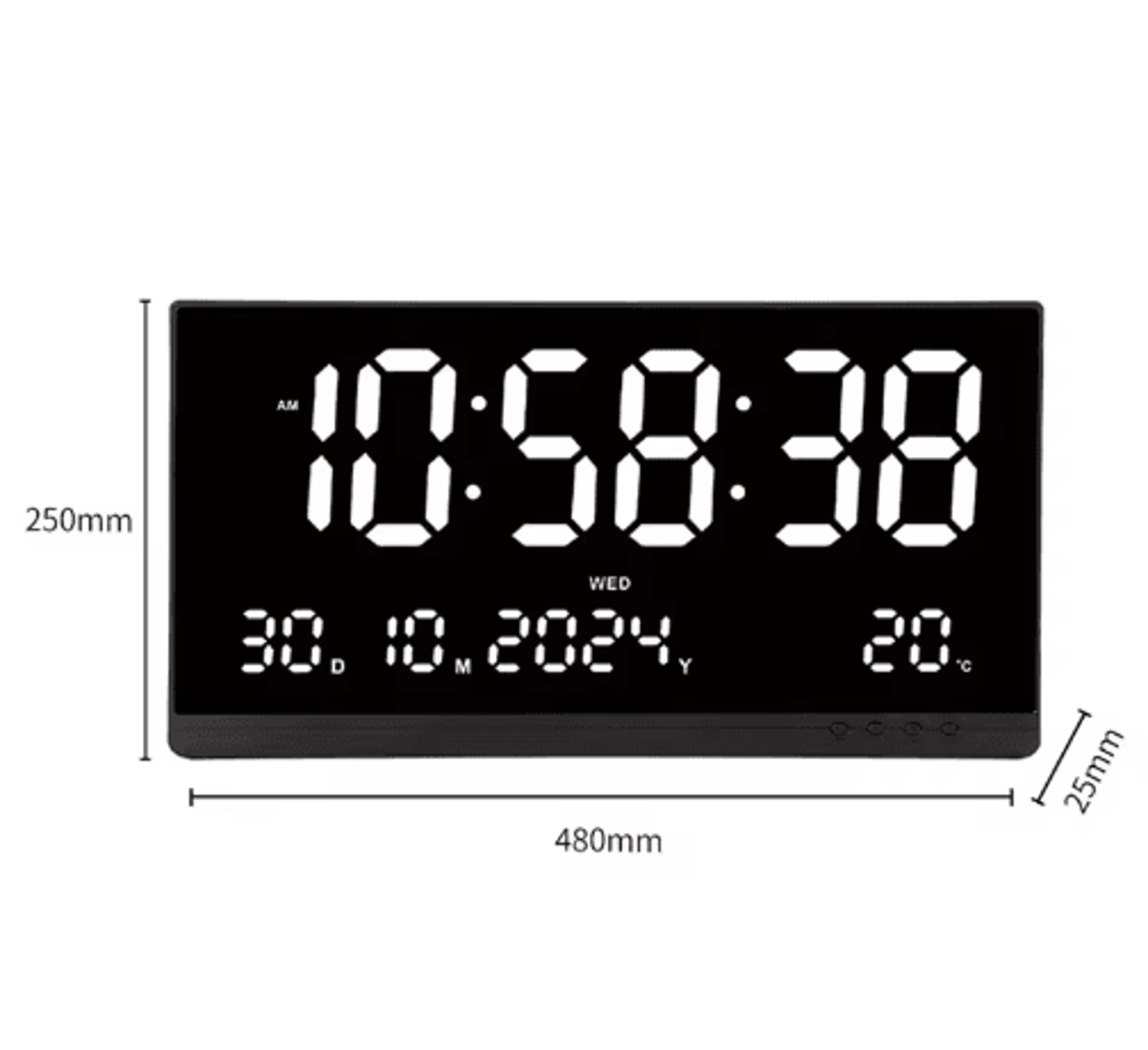 21 Large Digital Wall Clock  LED Calendar Temperature  Alarm Display 5