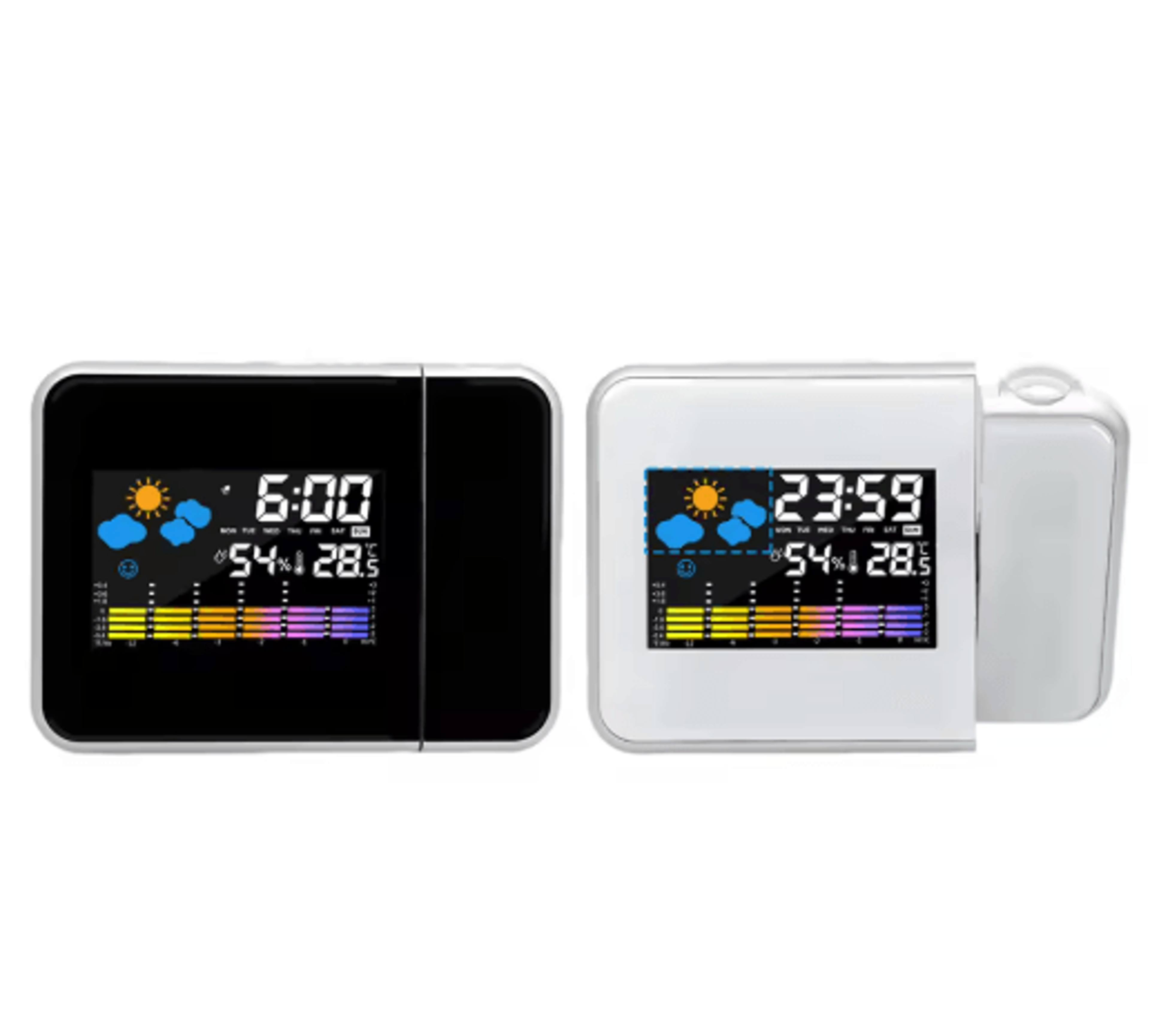 Smart LED Projection Alarm Clock  Adjustable Projector With Temperature  Humidity Display 4