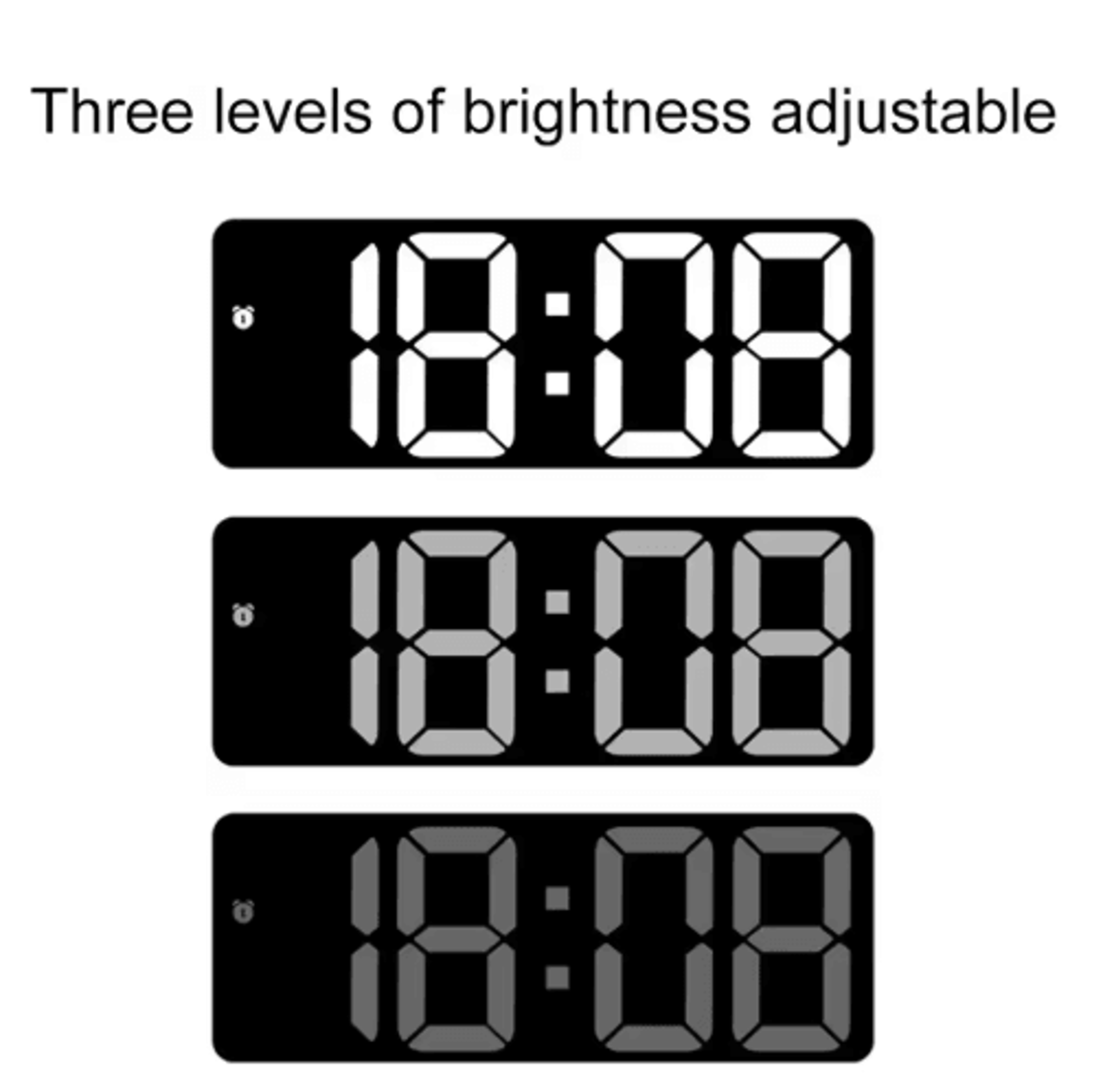 Voice Control Electronic Alarm Clock  Large Digital Display With Calendar  Temperature 9